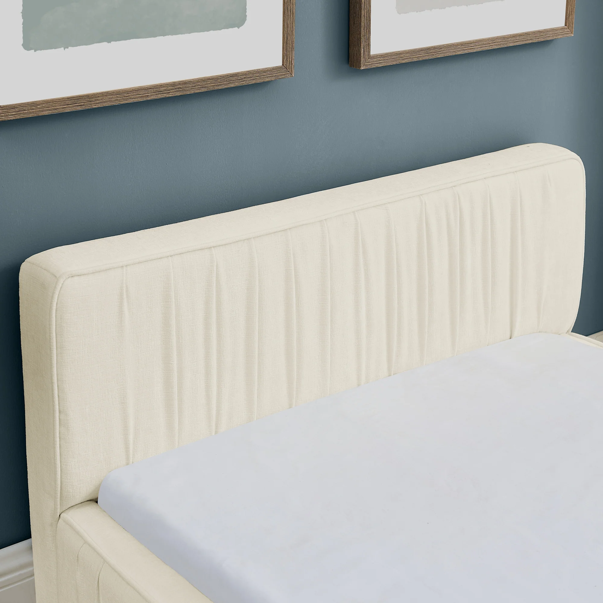 Single Bed 90x200cm Children's Bed Sturdy Iron Frame Chenille Beige - Image 7