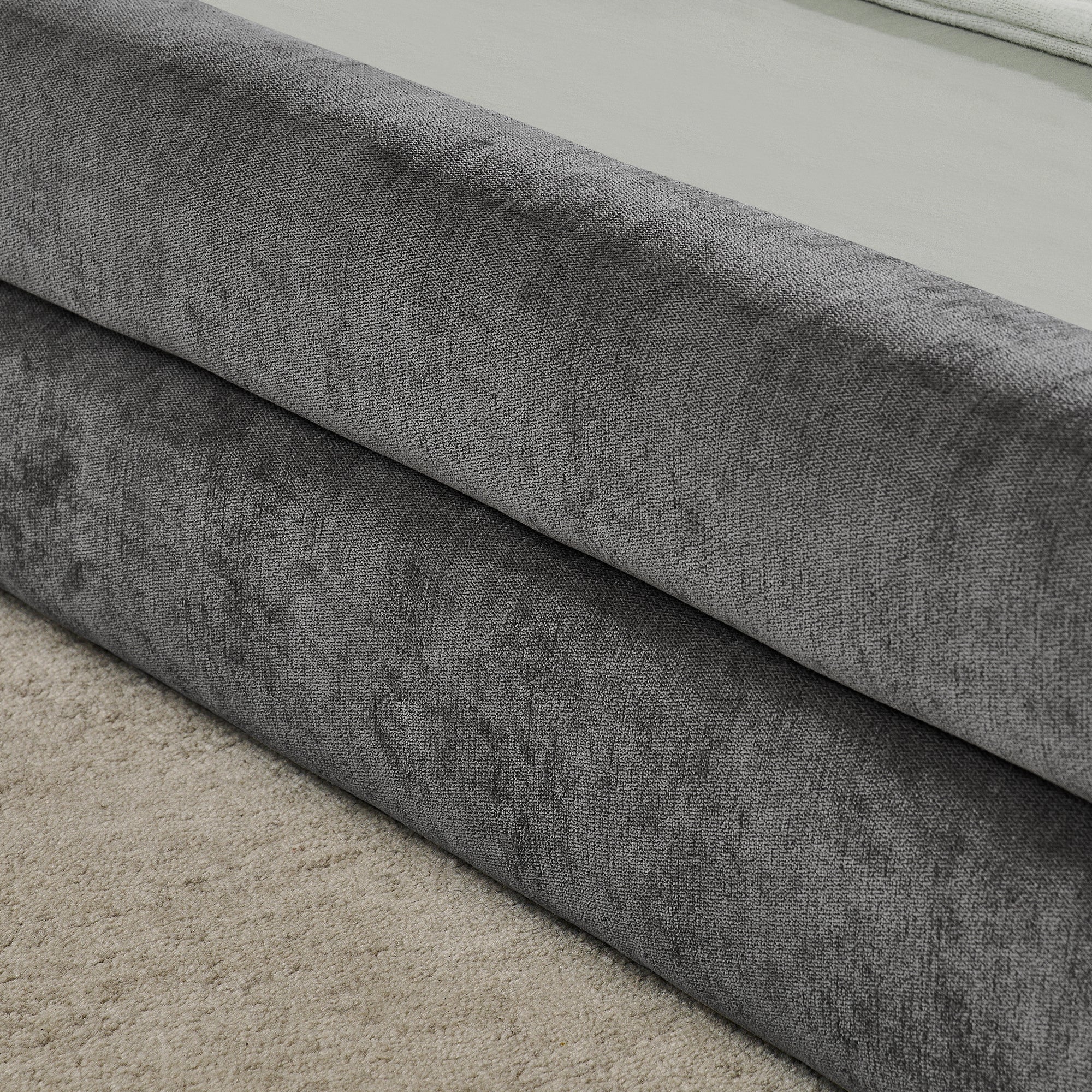 Single Bed 90x200cm Comfortable Backrest - Dark Grey Chenille - Image 10