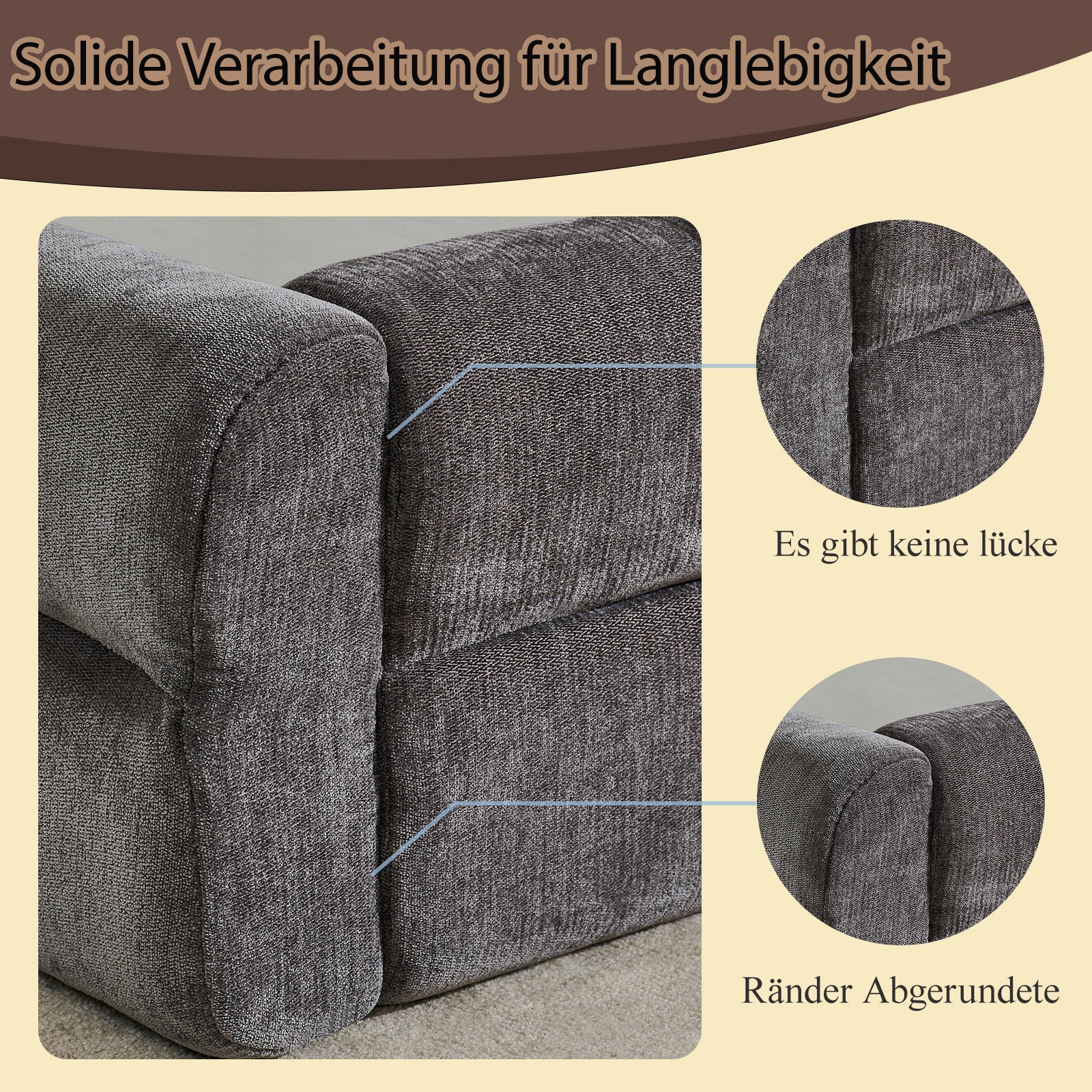 Single Bed 90x200cm Comfortable Backrest - Dark Grey Chenille - Image 5