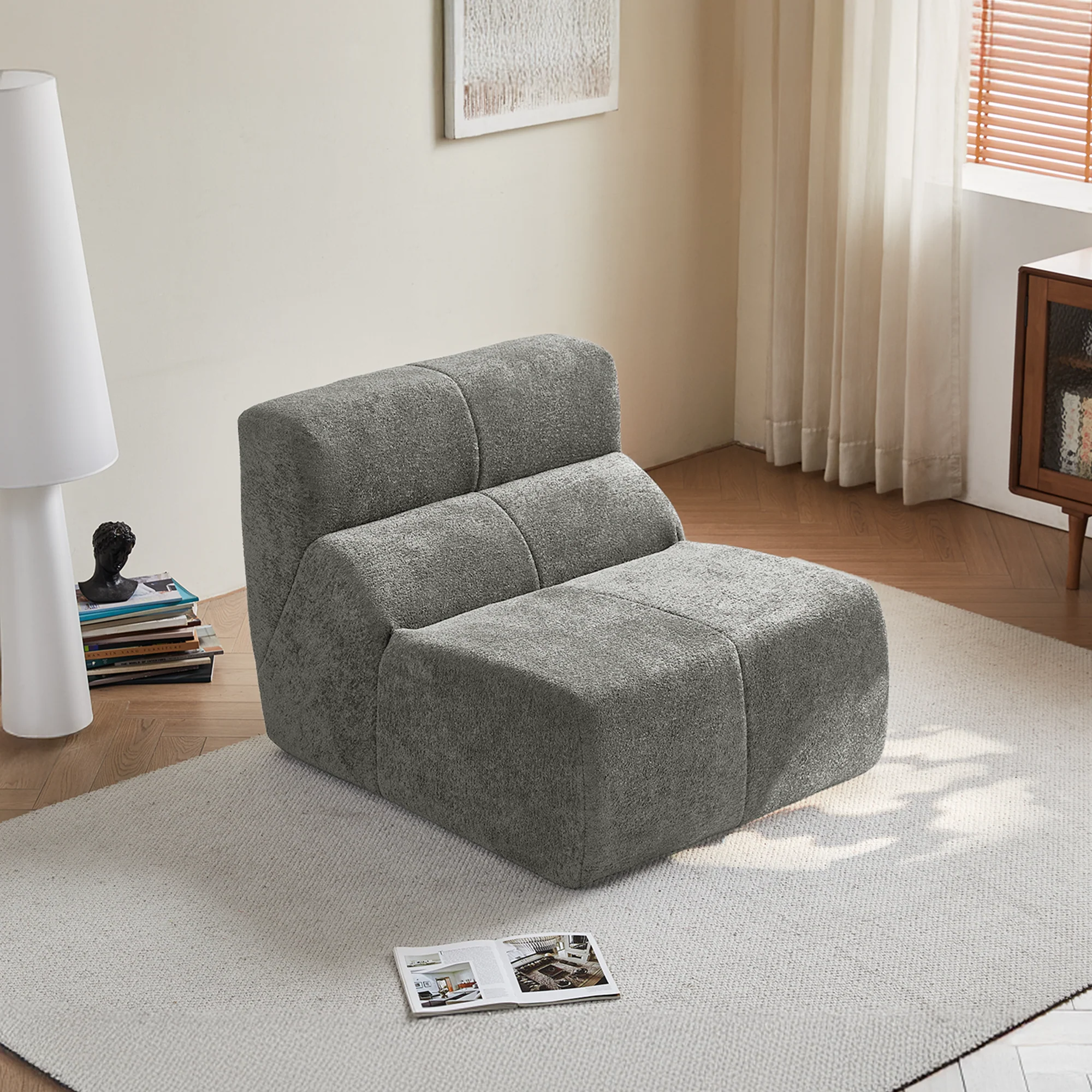 Single Sofa Chair Cloud-Soft Raindrop - Velvet - Image 11