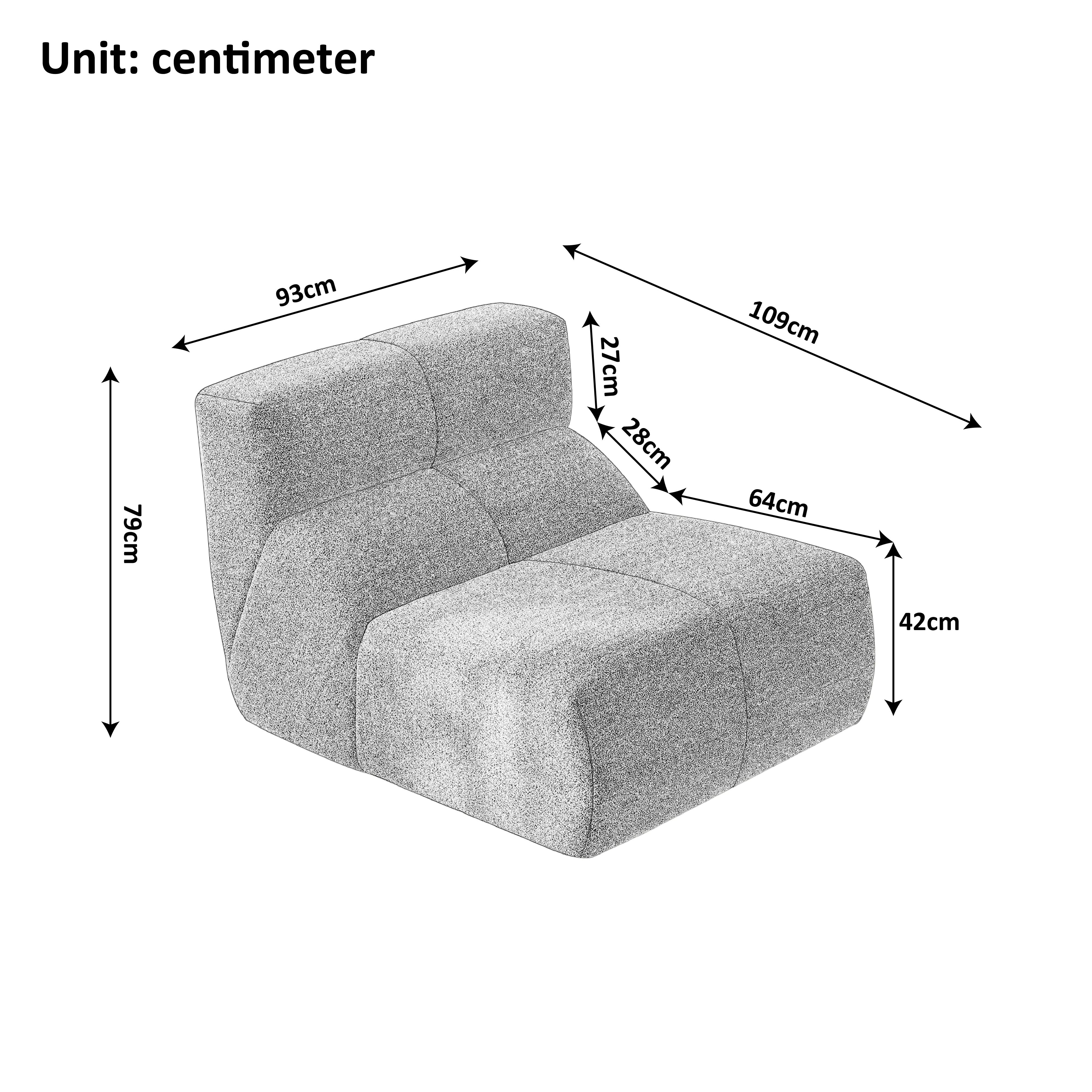 Single Sofa Chair Cloud-Soft Raindrop - Velvet - Image 2
