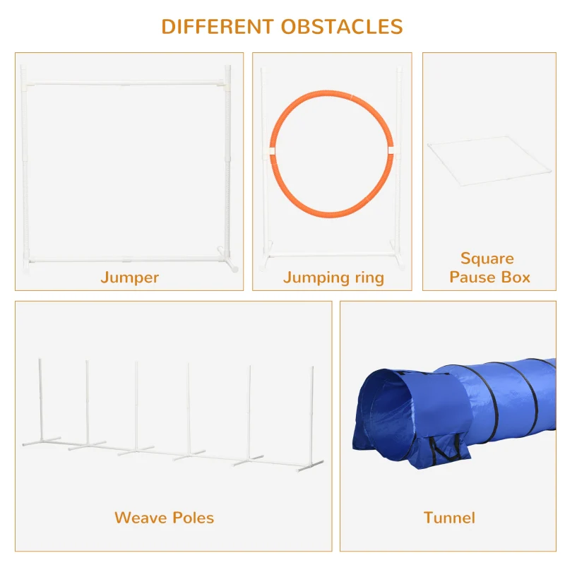 Six-Piece Dog Agility Equipment Set, with Carry Bag, Multicoloured - Image 4
