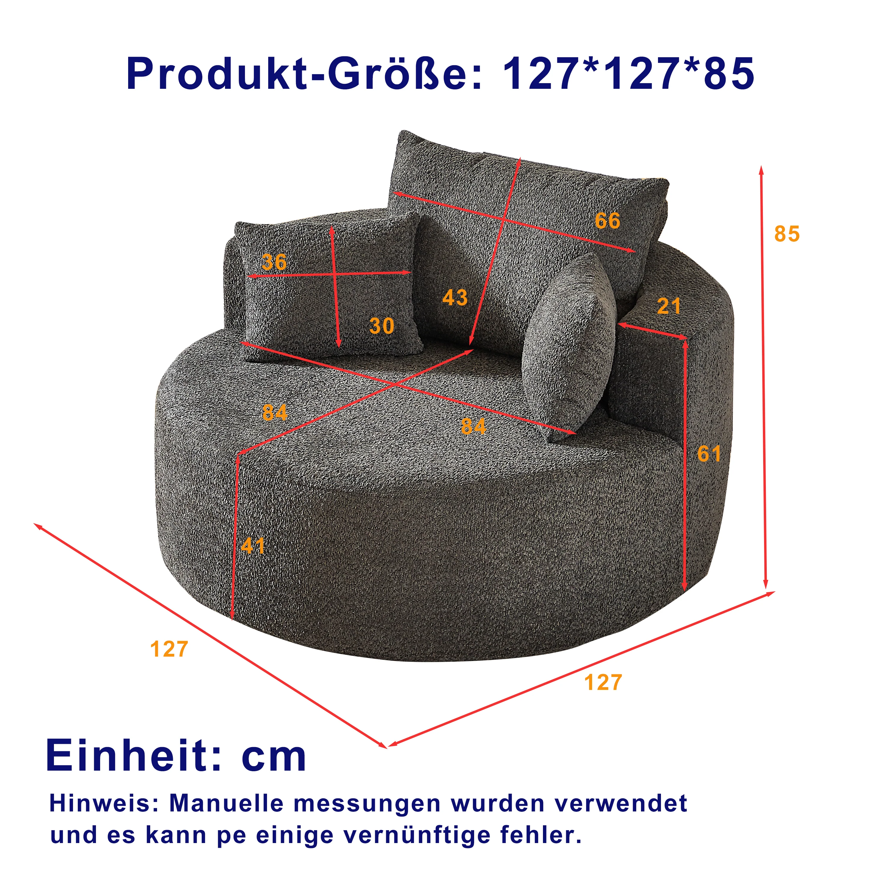 Sleeper Chair Fluffy Modern No Assembly - Chenille Foam - Image 3