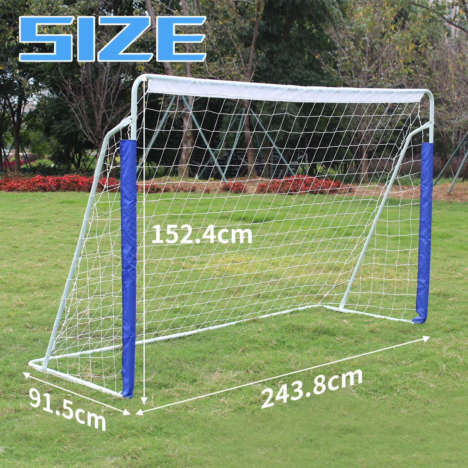 Soccer Goal 8x5FT Portable Collapsible Quick Setup - Metal Base - Image 5