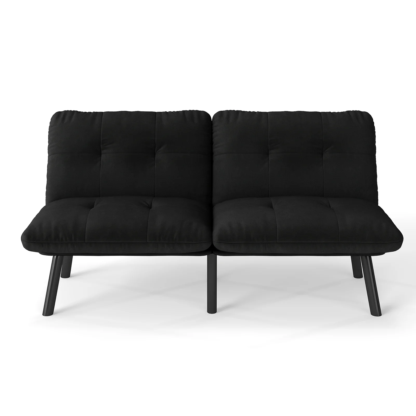 Sofa Bed Foldable 2-Seater Futon Guest Bed - Black - Image 3
