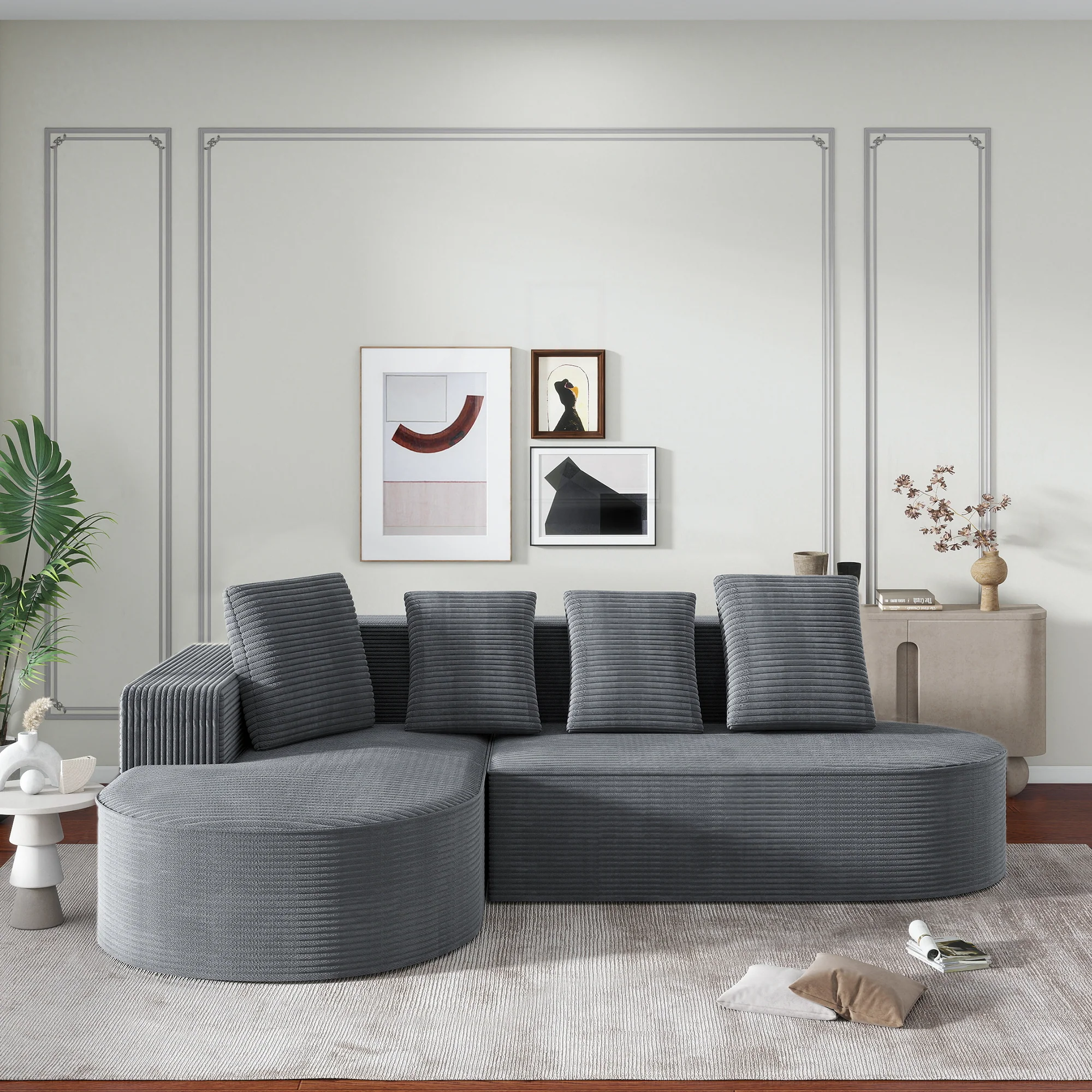 Sofa Modular L-Shaped Deep Seat - Compressed - Image 7