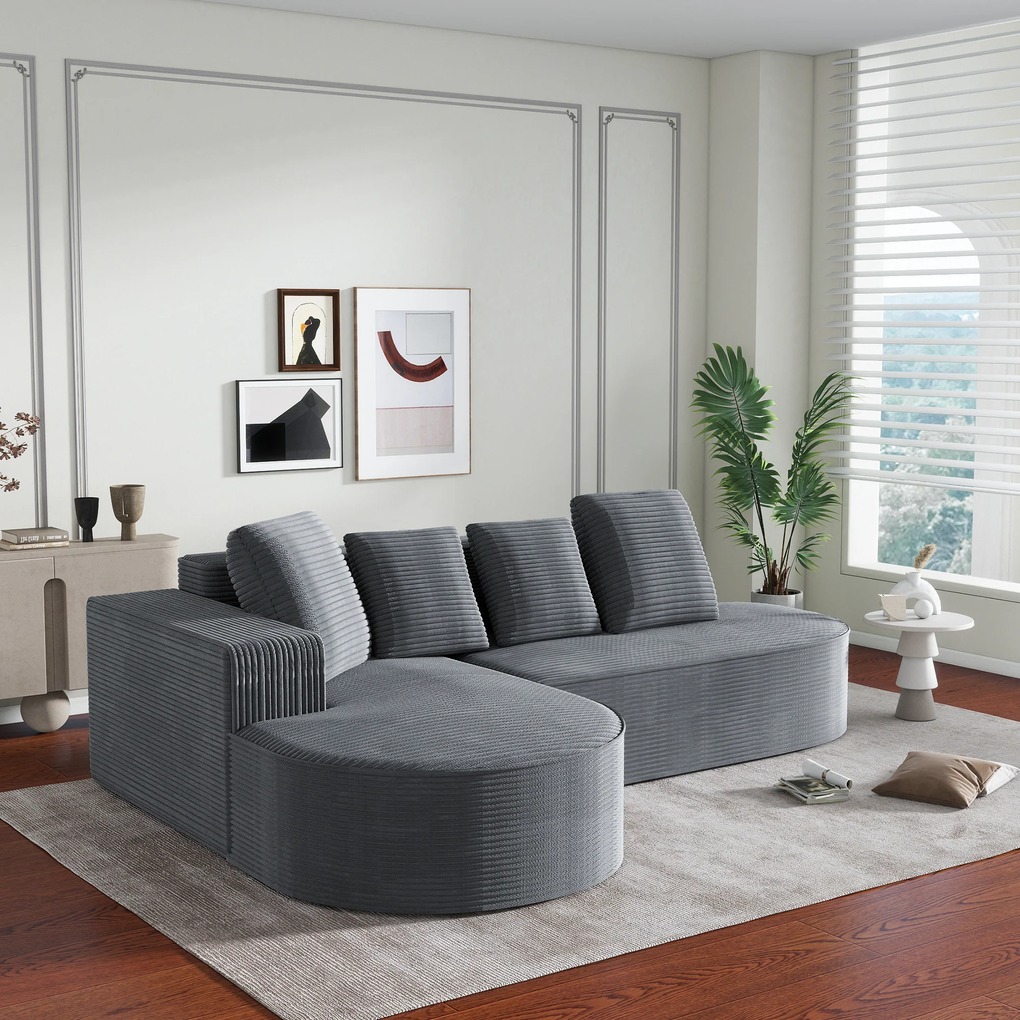 Sofa Modular L-Shaped Deep Seat - Compressed - Image 8