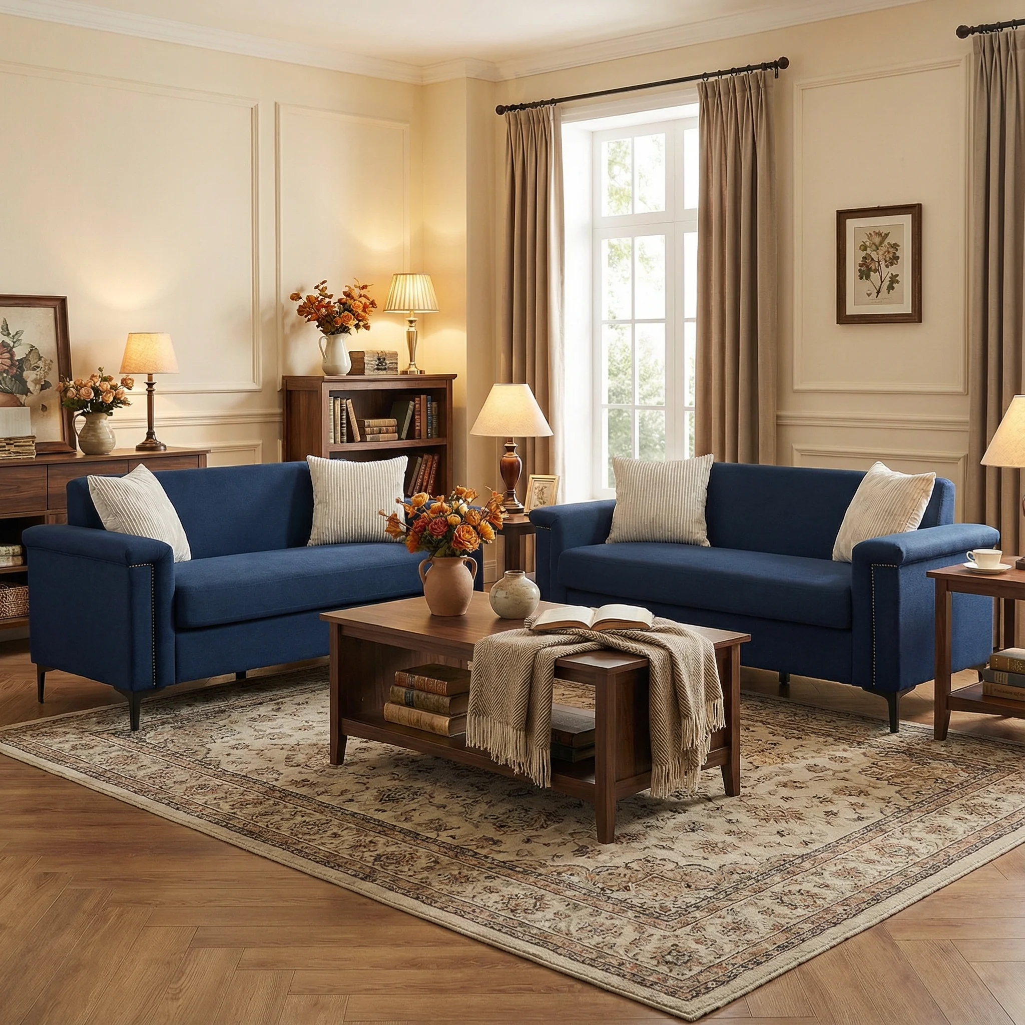 Sofa Set 2-Seater 172cm Space-Saving 2-Piece - Fabric - Image 5