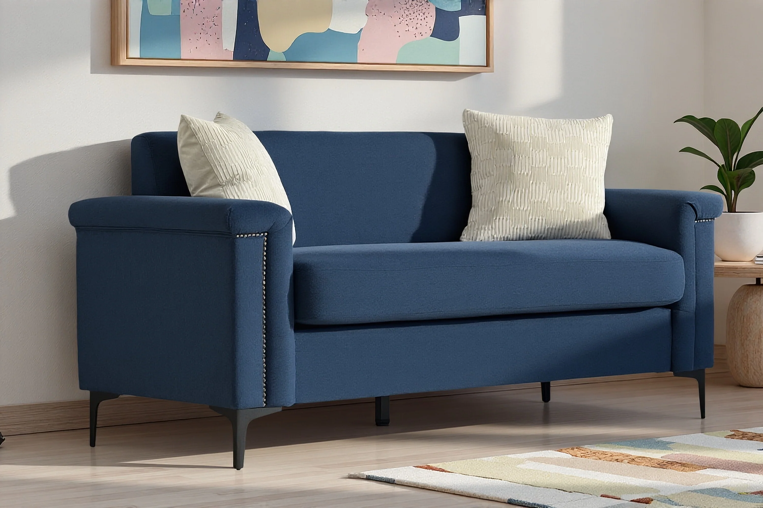 Sofa Set 2-Seater 172cm Space-Saving 2-Piece - Fabric - Image 9