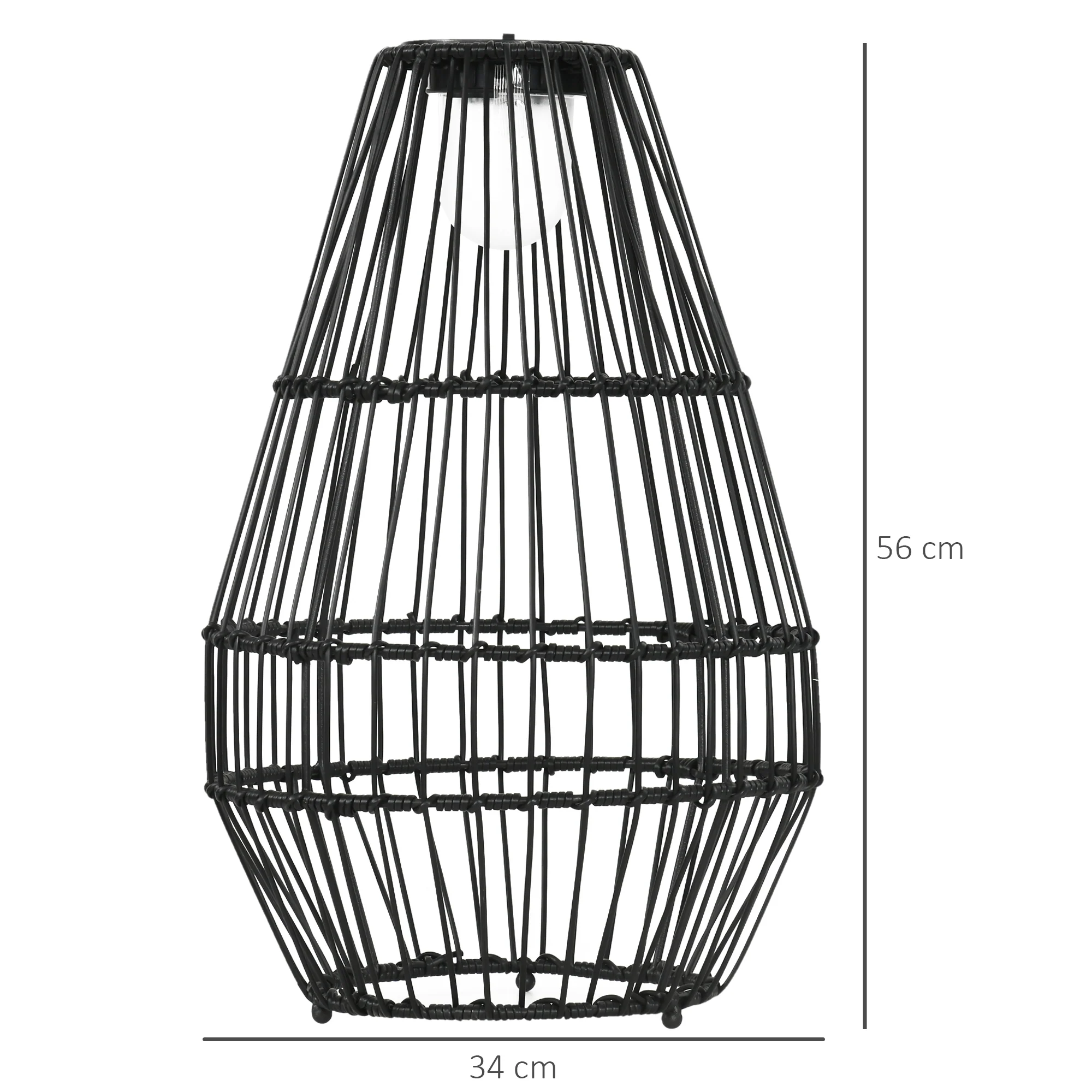 Solar Lamp Drum Design Waterproof Automatic LED Black - Image 3
