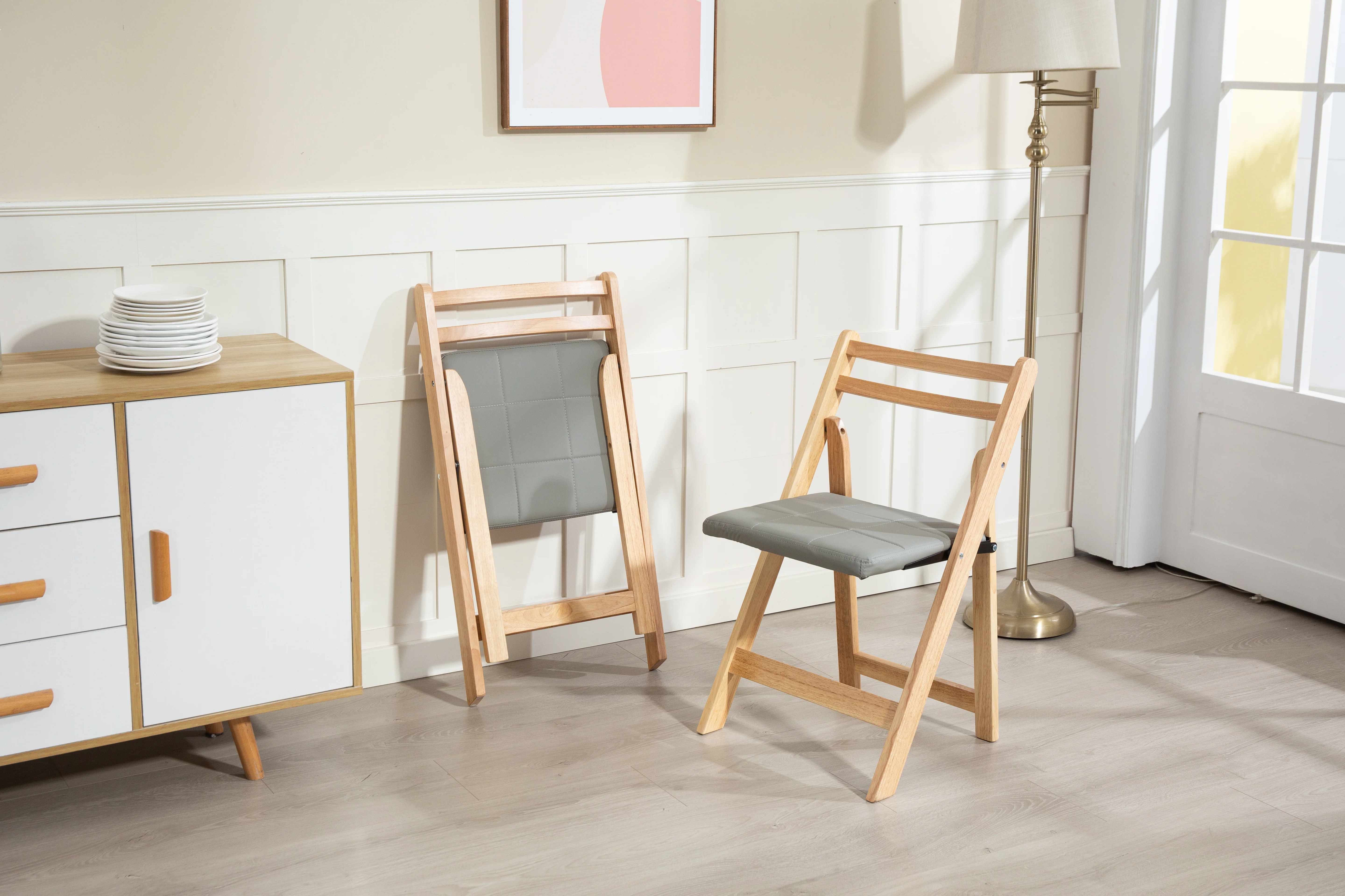 Solid Wood Folding Chair - Space-Saving Durable Design - Solid Wood - Image 5