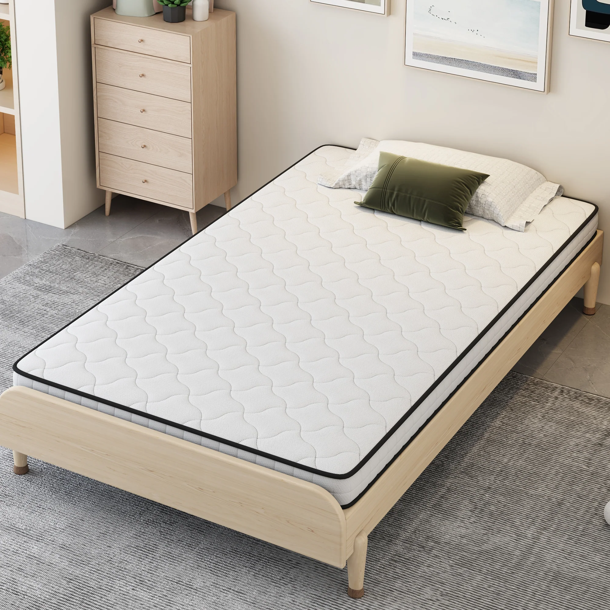 Spring Mattress 90x190cm H3 10cm - Lumbar Support - Rolled - Image 5