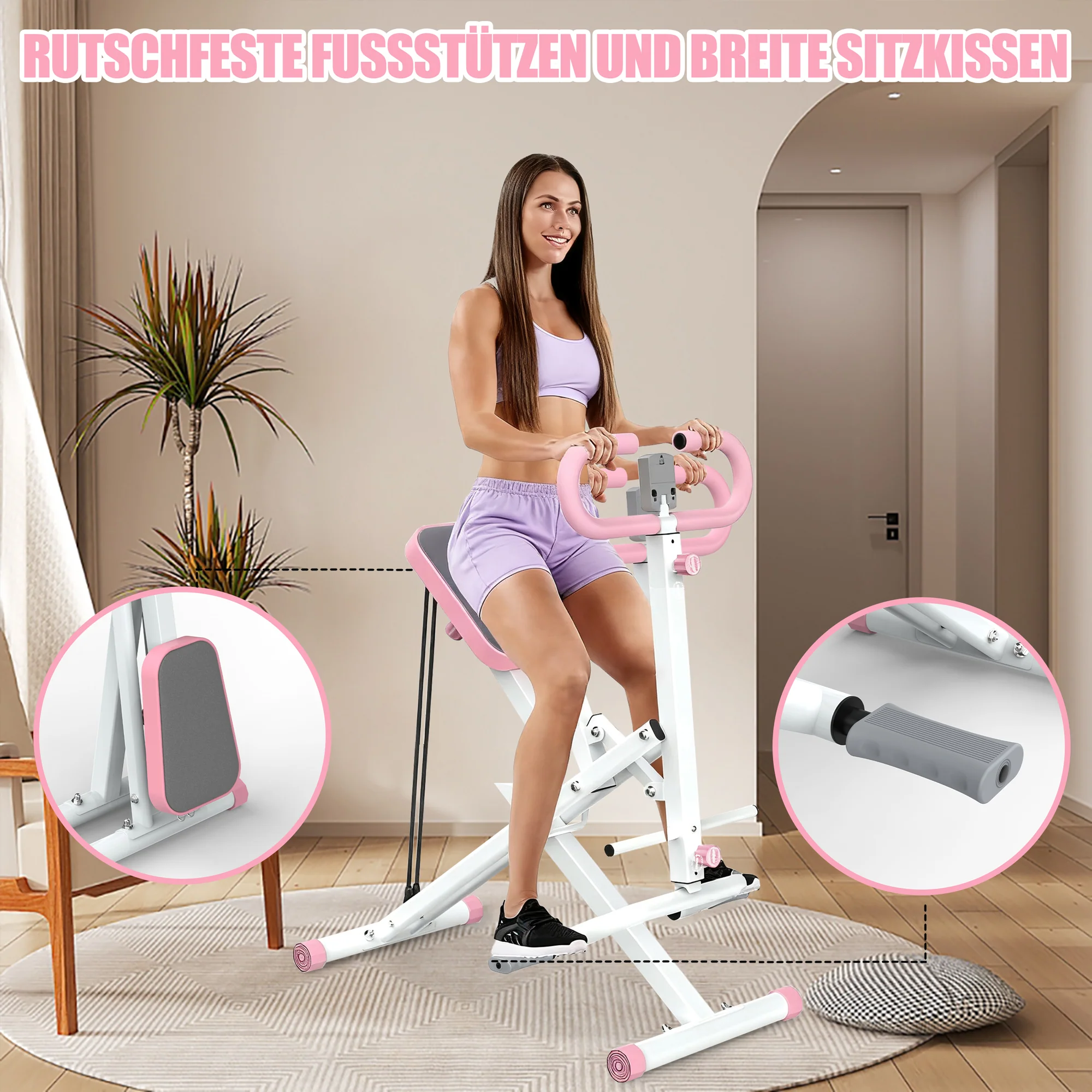 Squat Machine Foldable Glute Trainer Resistance Bands Home Use - Image 5
