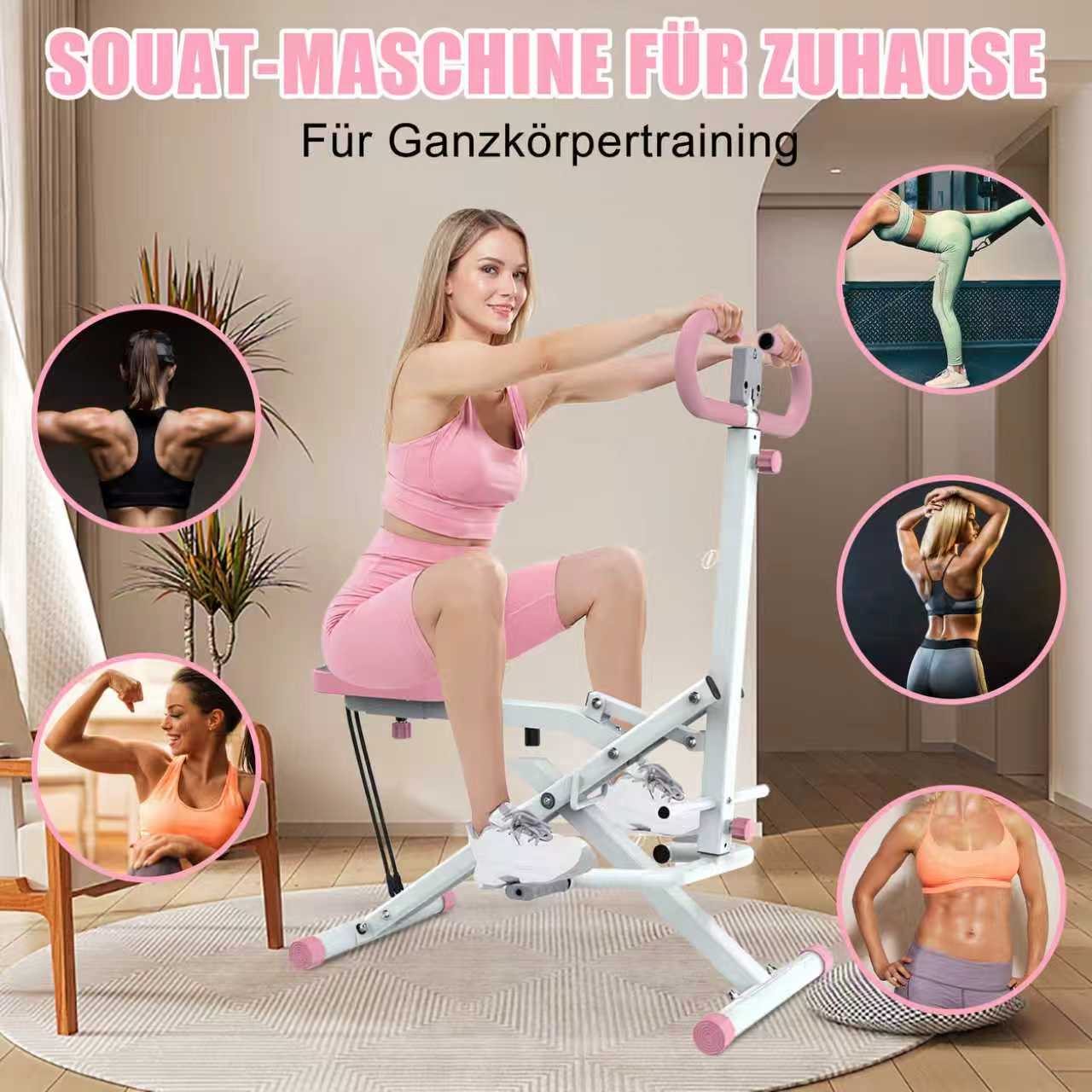 Squat Machine Foldable Glute Trainer Resistance Bands Home Use - Image 7