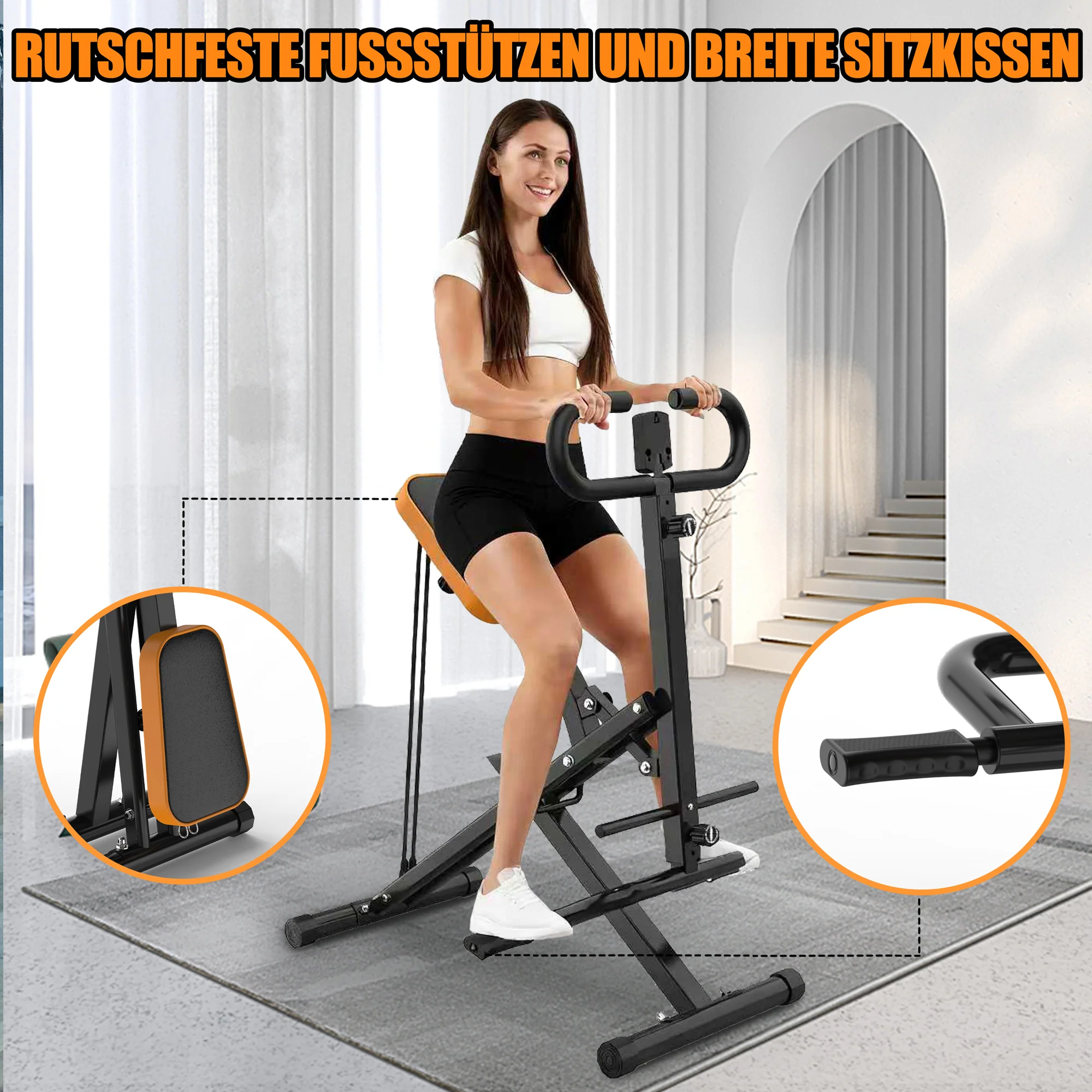 Squat Machine Foldable Glute Trainer with Resistance Bands for Home Use - Image 3
