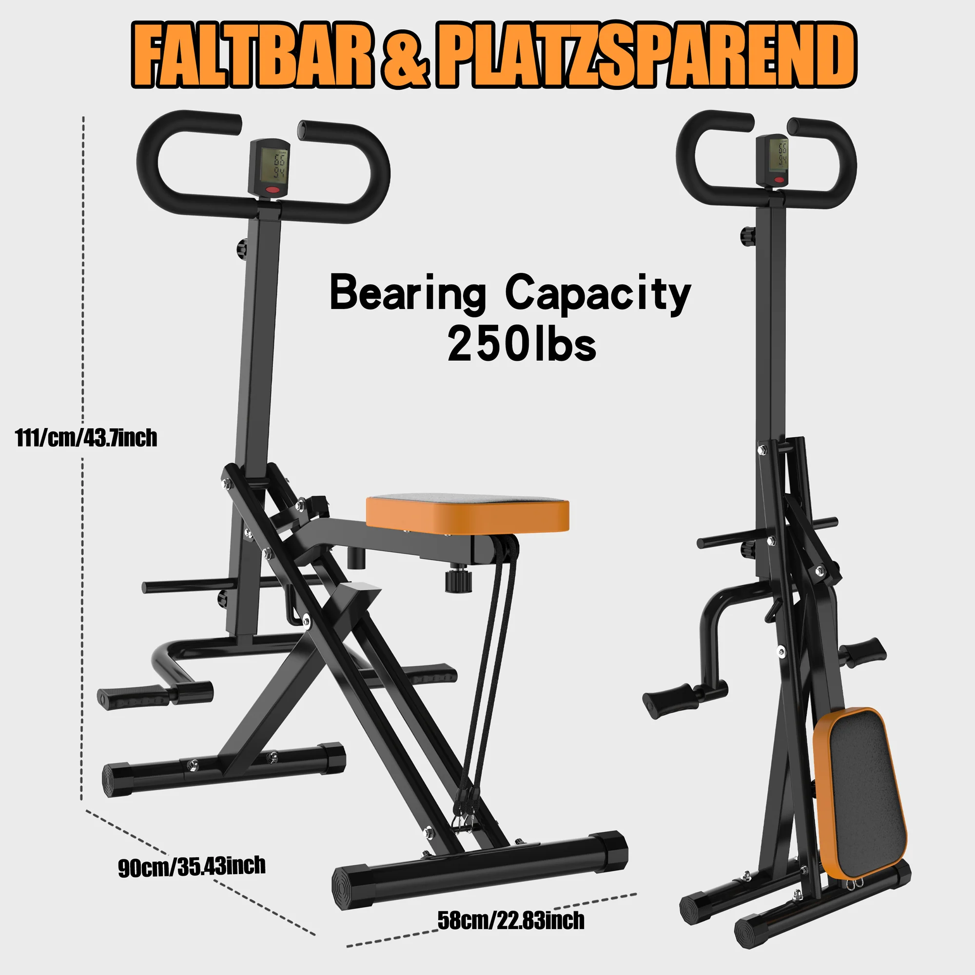 Squat Machine Foldable Glute Trainer with Resistance Bands for Home Use - Image 5