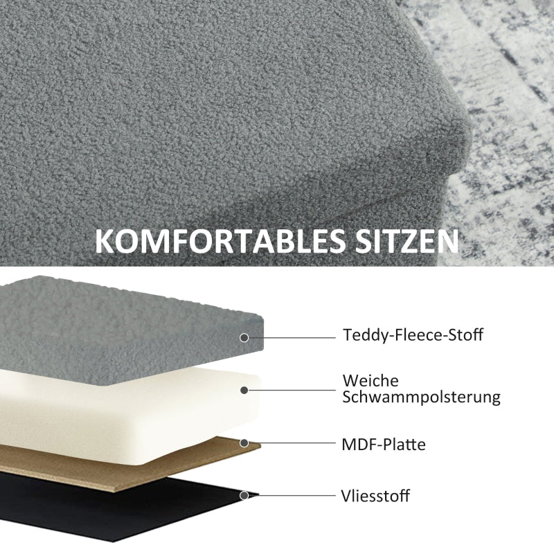 Storage Ottoman Bench Upholstered with Storage & Lid - Dark Grey - Image 6