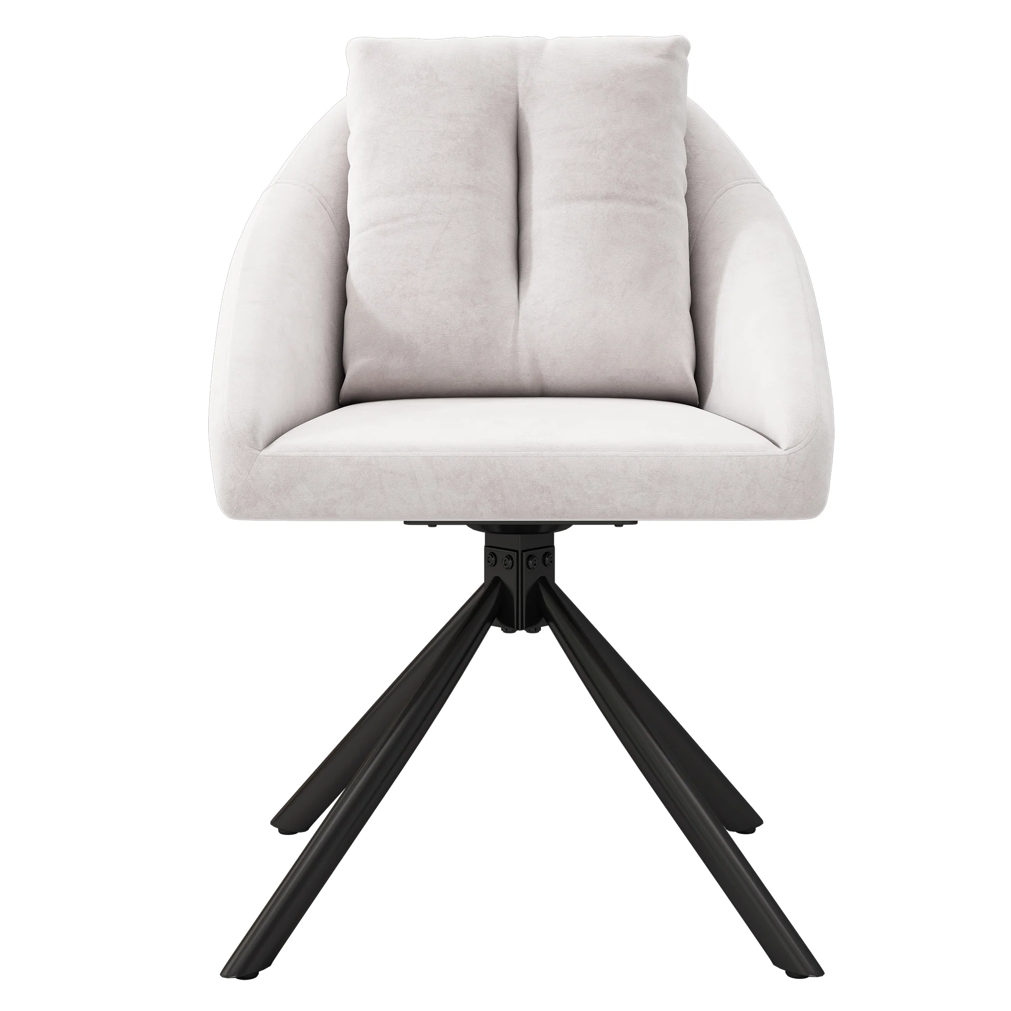 Swivel Dining Chair Modern Ergonomic - Beige Velvet - Image 8