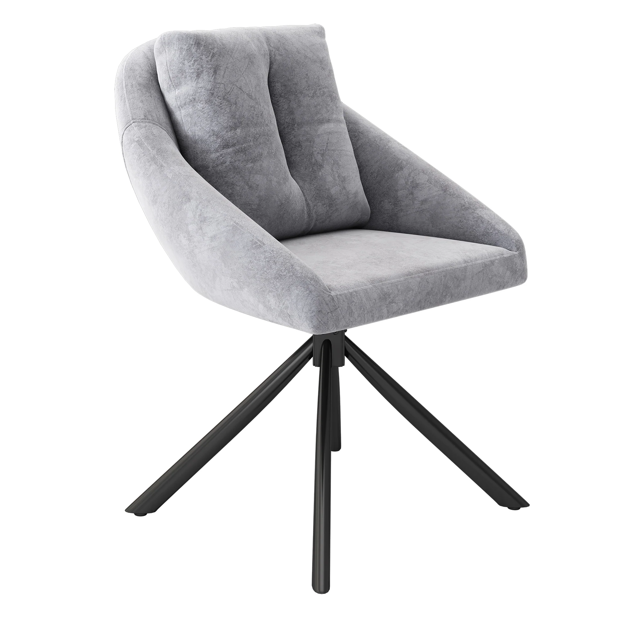 Swivel Dining Chair Set of 4 Ergonomic - Grey Velvet - Image 8