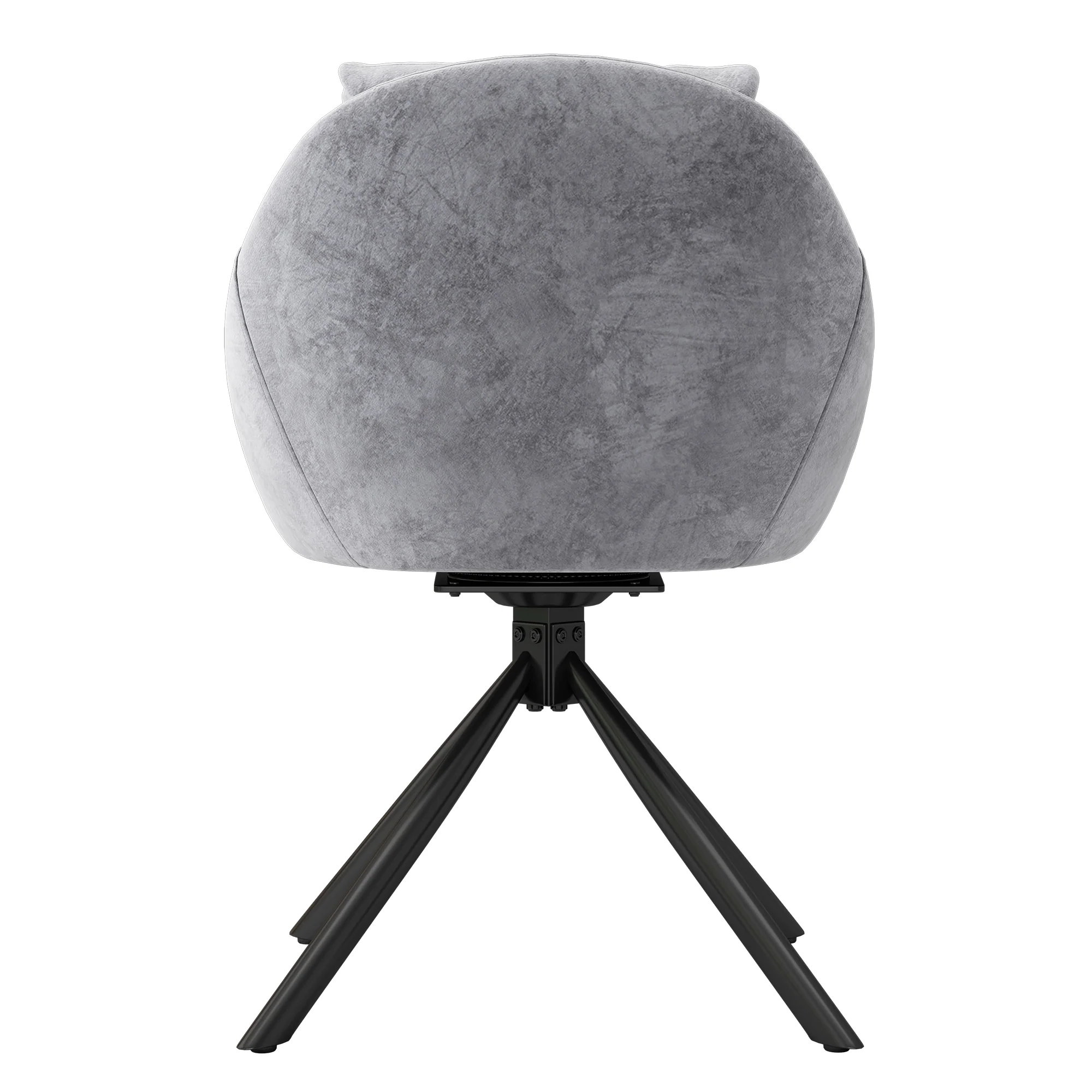 Swivel Dining Chair Set of 4 Ergonomic - Grey Velvet - Image 9