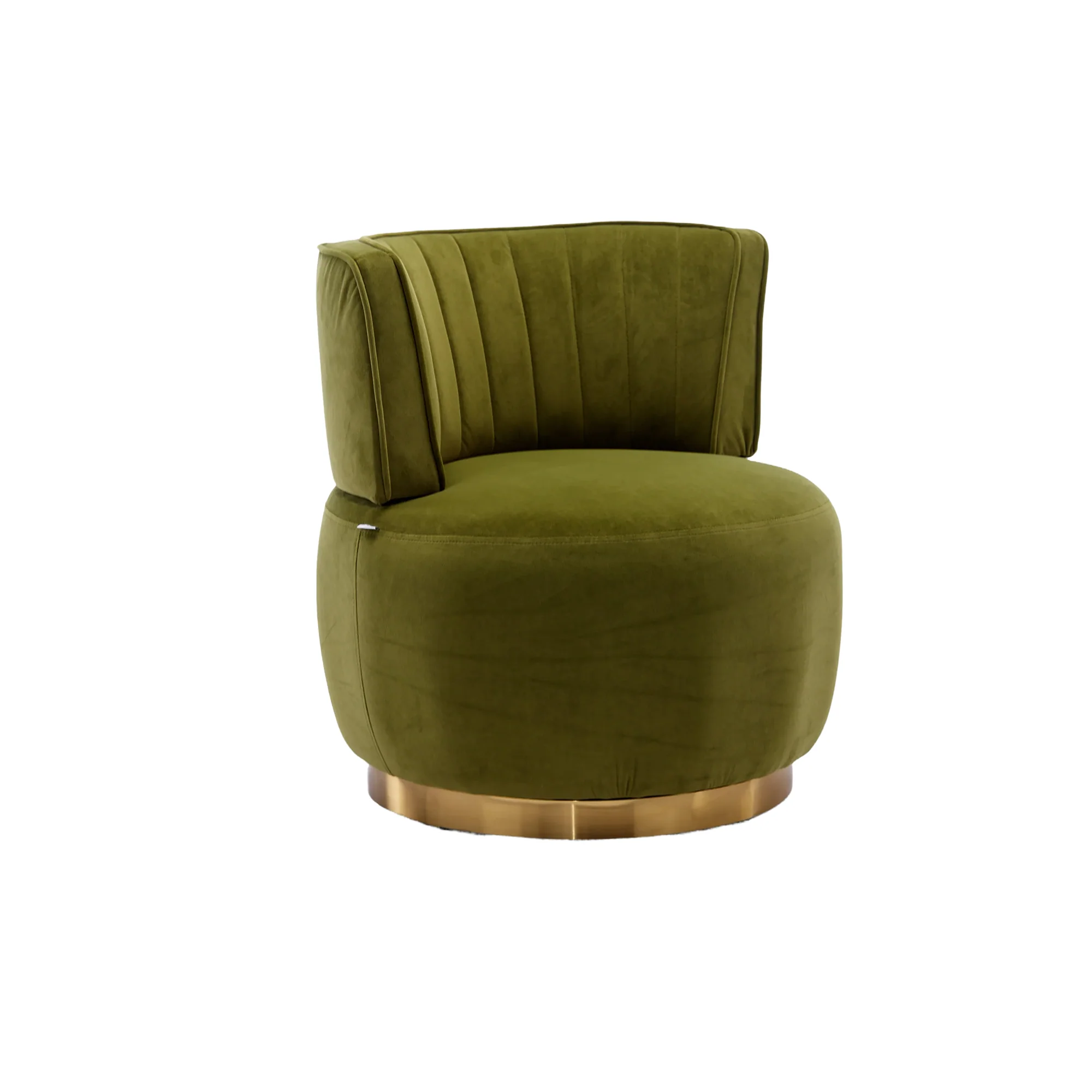 Swivel Shell Chair 360° Velvet - Olive Green - Image 10
