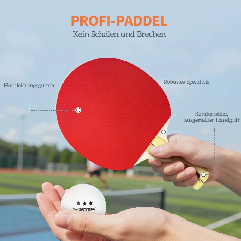 Table Tennis Set - 4 Rackets, 8 Balls, Carry Bag - Image 5