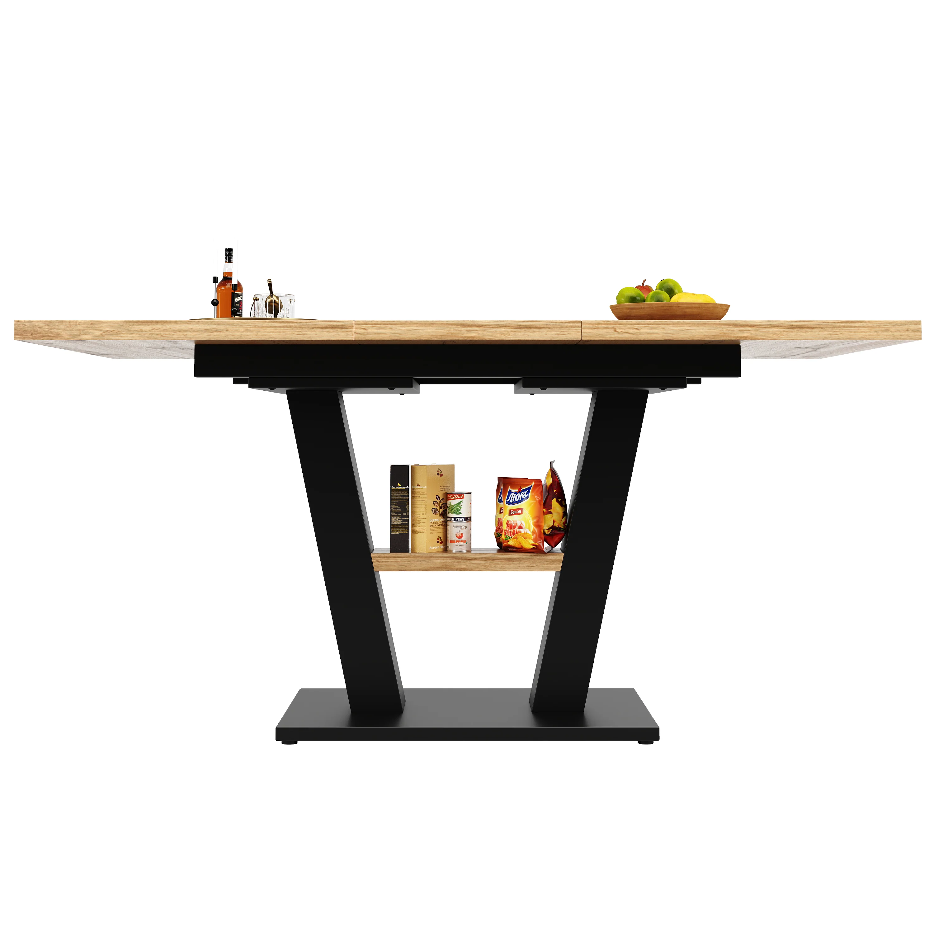 Telescopic Dining Table Extendable 118-157cm - Wood Color - Image 10