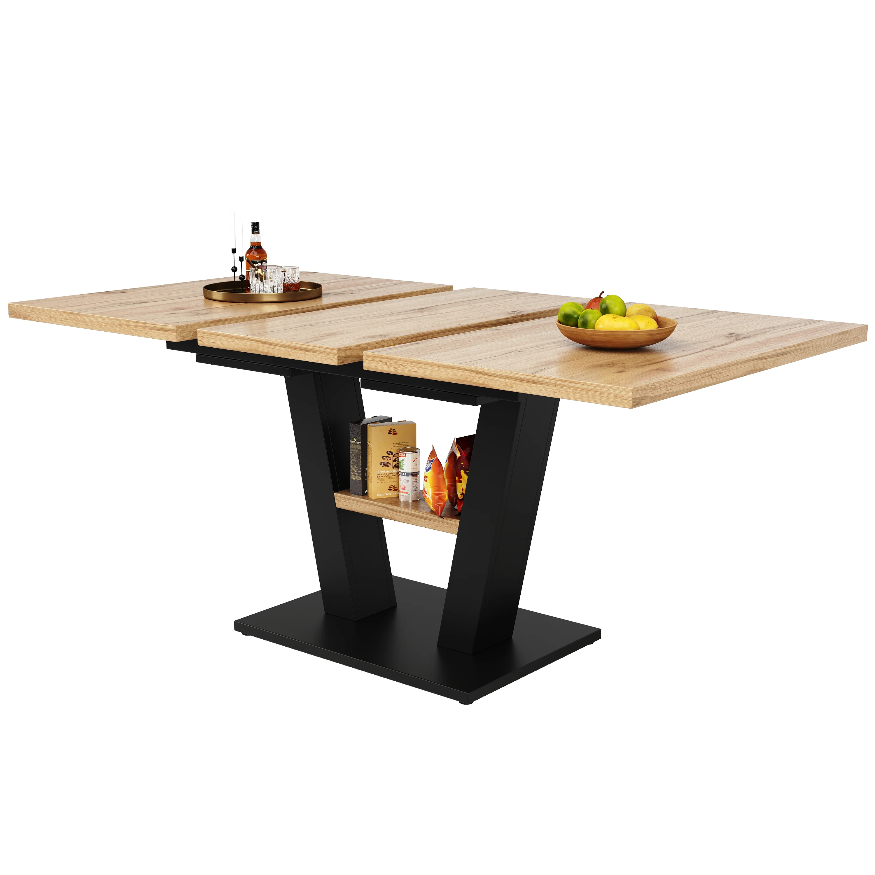 Telescopic Dining Table Extendable 118-157cm - Wood Color - Image 4