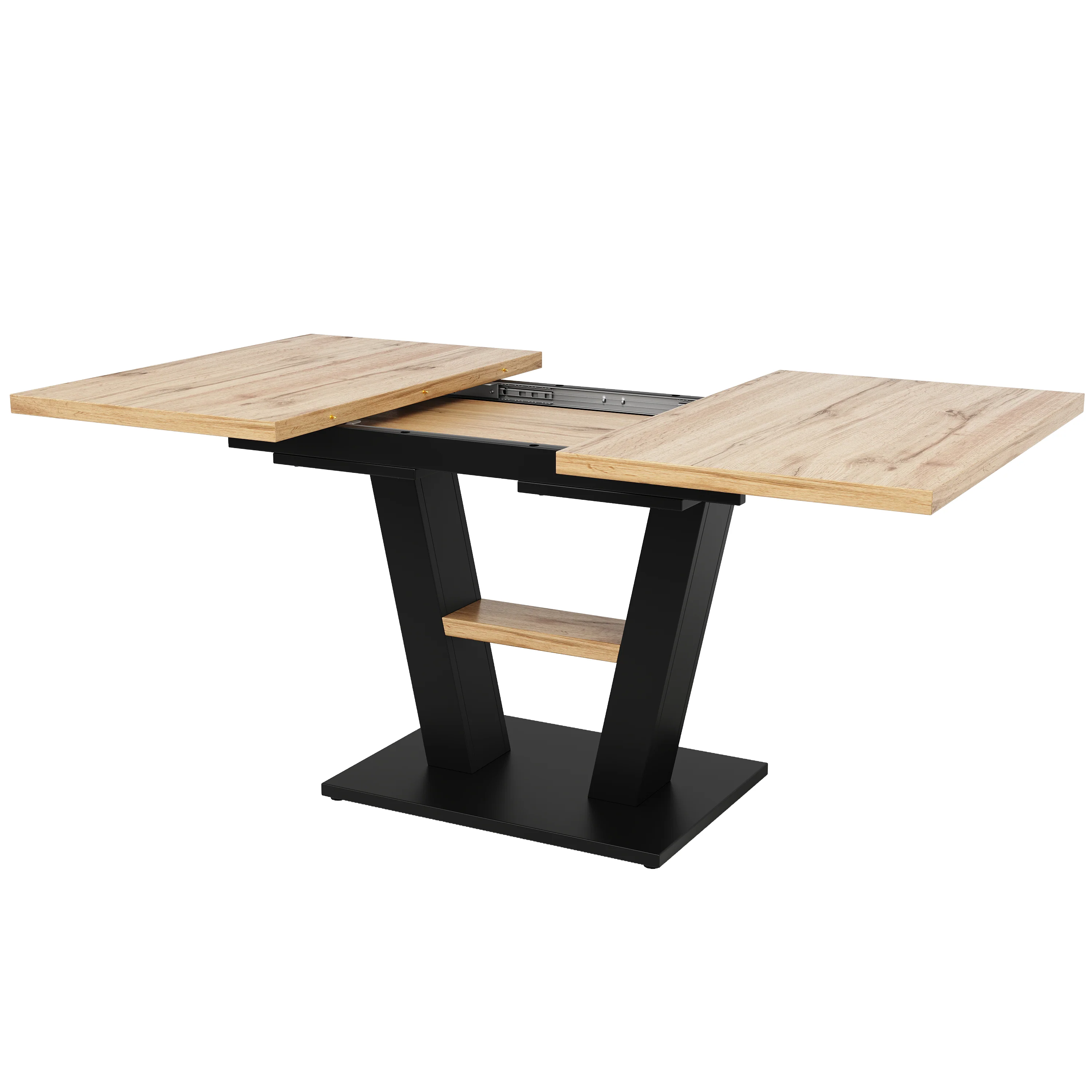 Telescopic Dining Table Extendable 118-157cm - Wood Color - Image 5