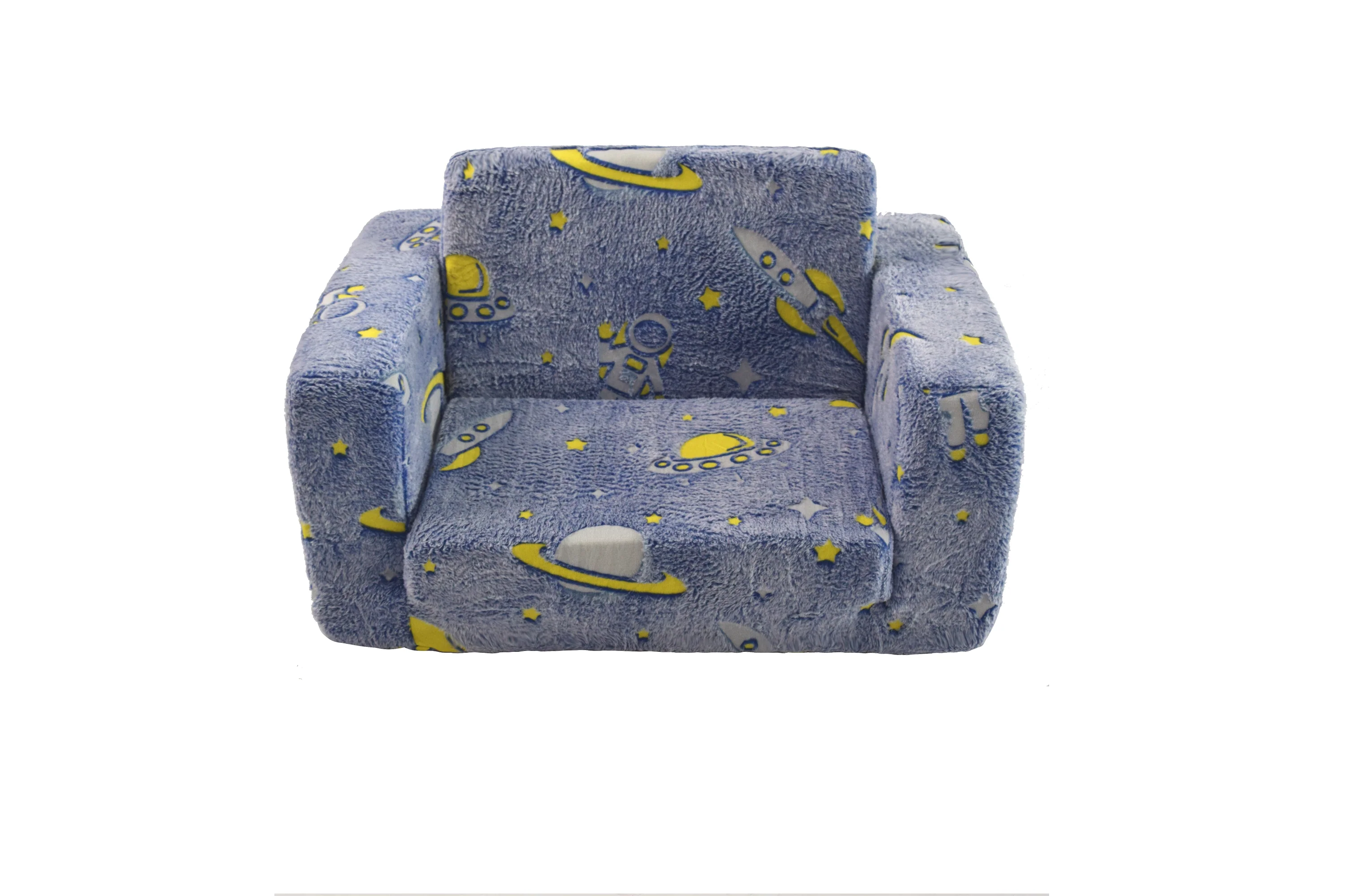 Toddler Sofa Chair Foldable Glow-in-the-Dark Lounger - Plush - Image 5