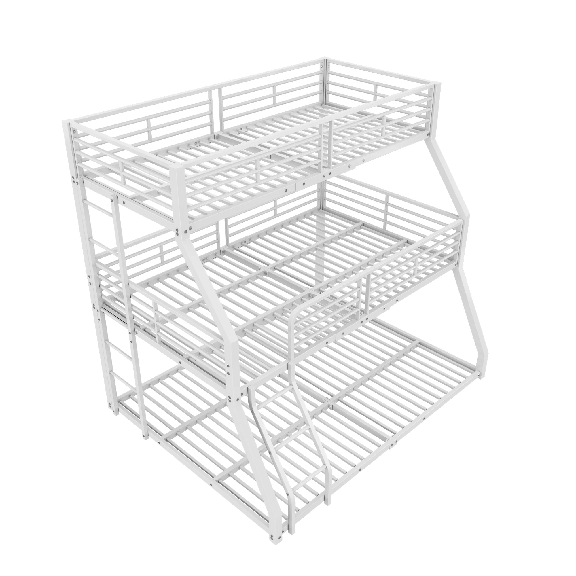 Triple Bunk Bed Metal Frame Multi-Size - White - Image 9
