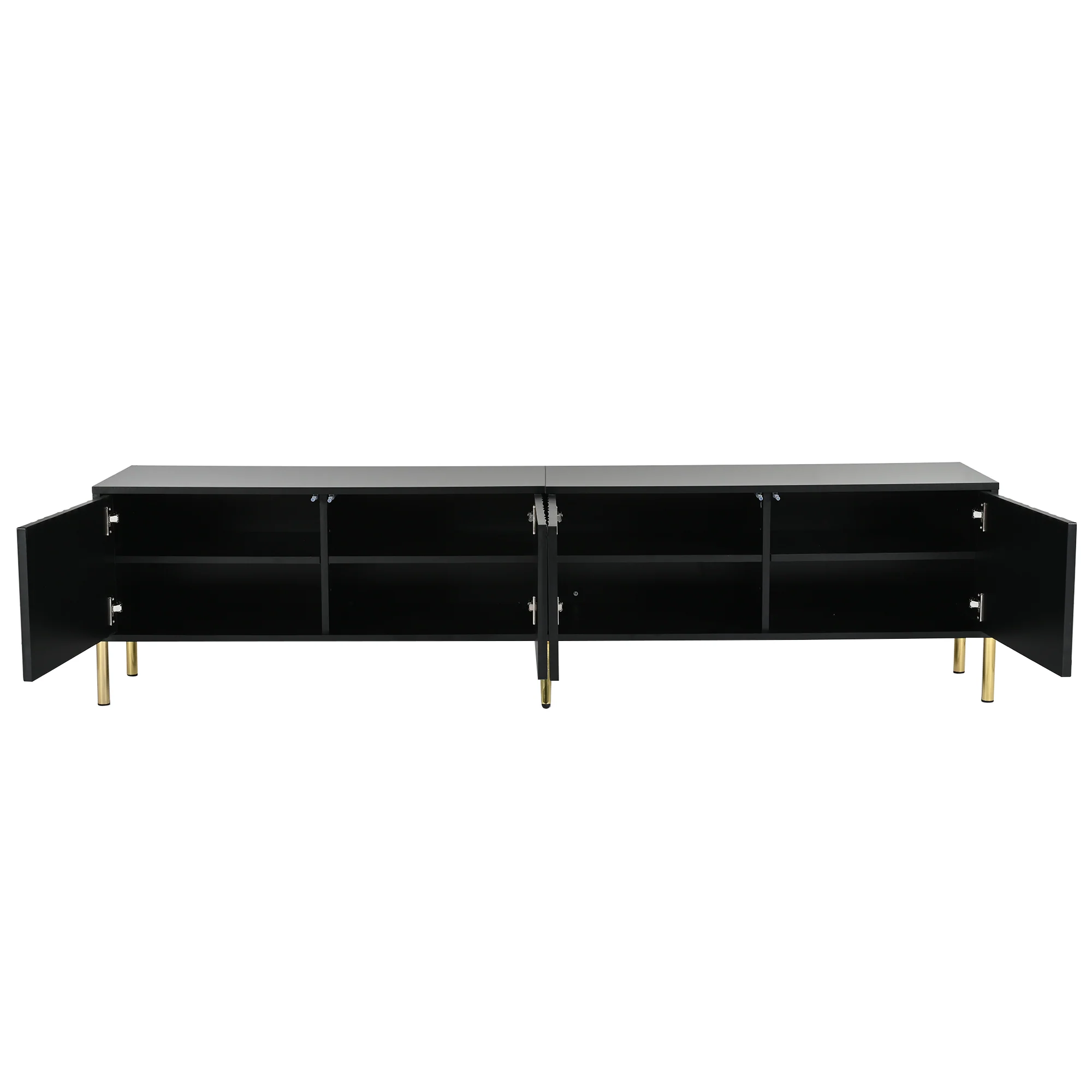 TV Cabinet 190cm Gold Table Legs - Black - Image 10