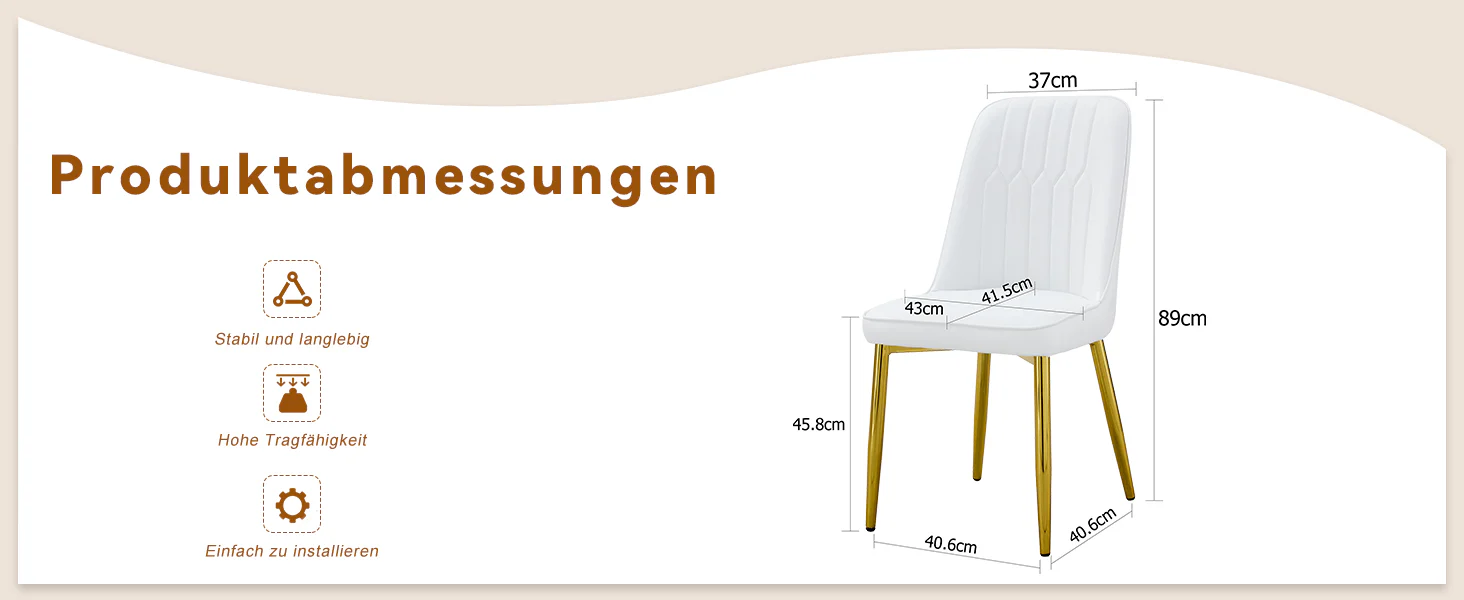 Two Dining Chairs Modern Minimalist Faux Leather - White - Image 9
