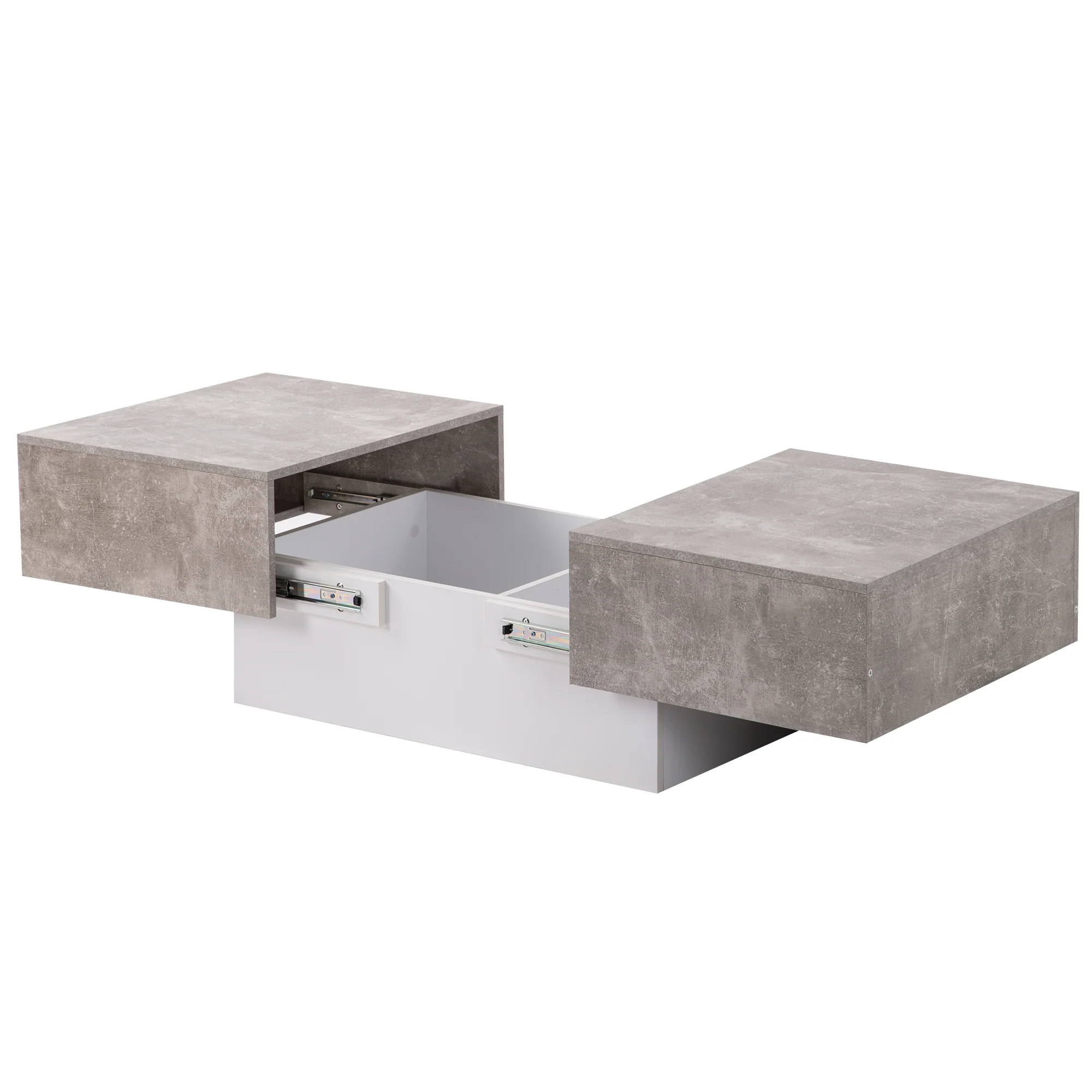 Universal Sofa Table, High Gloss with Extendable Table and Storage Space (Gray) - Image 4