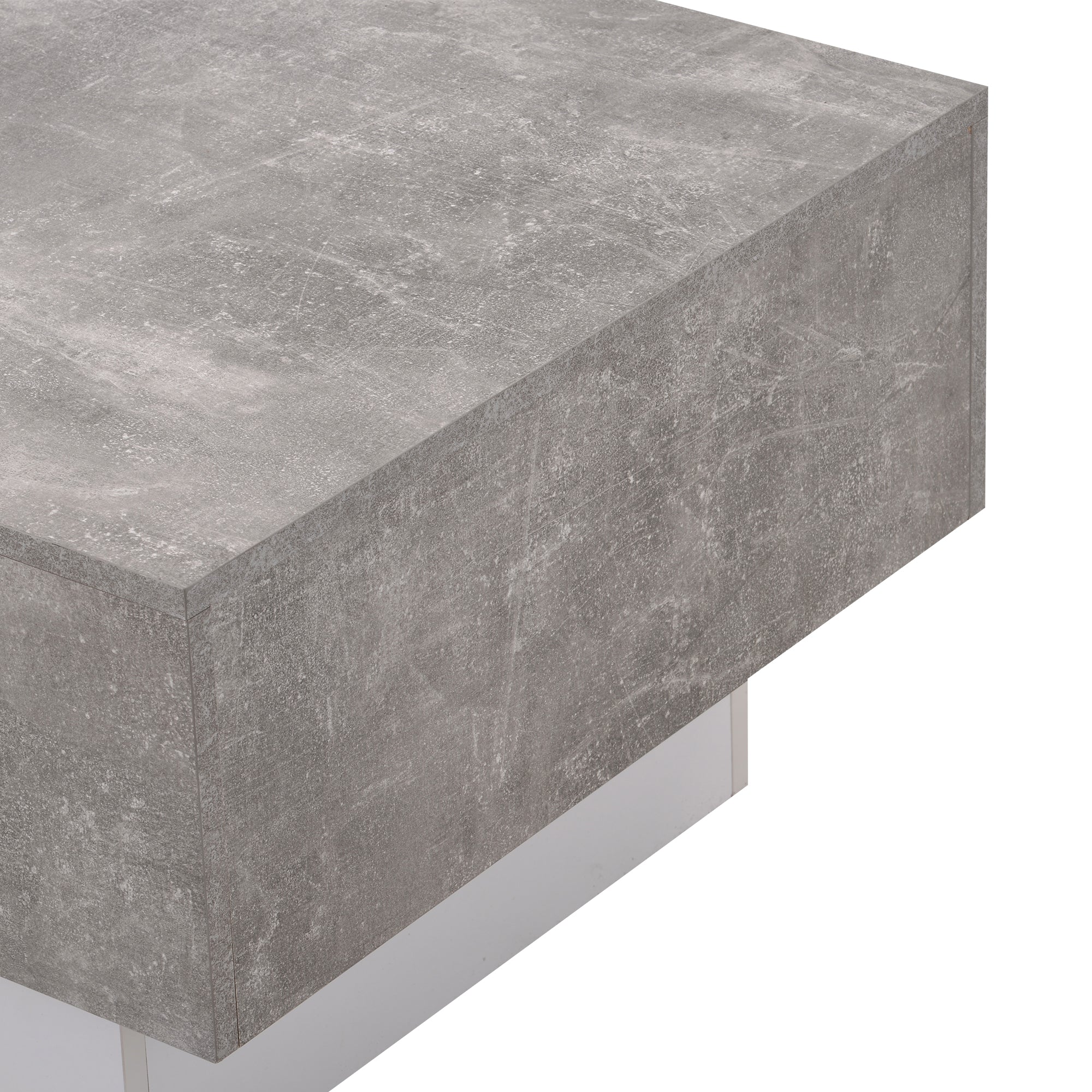 Universal Sofa Table, High Gloss with Extendable Table and Storage Space (Gray) - Image 7