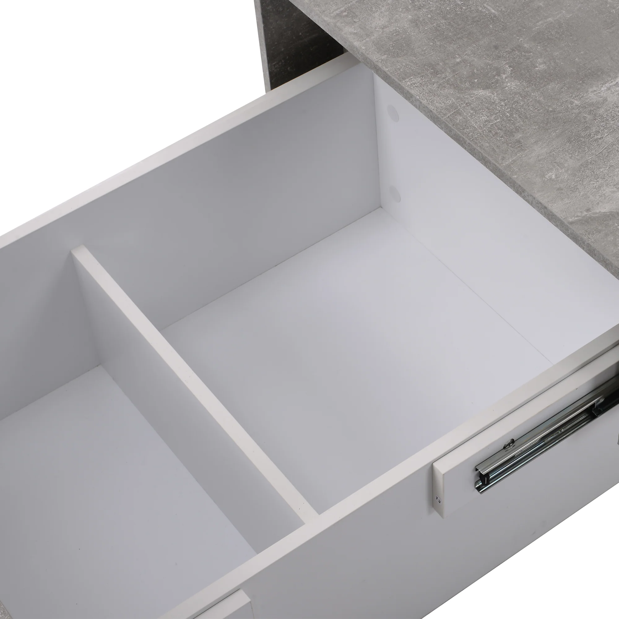 Universal Sofa Table, High Gloss with Extendable Table and Storage Space (Gray) - Image 9