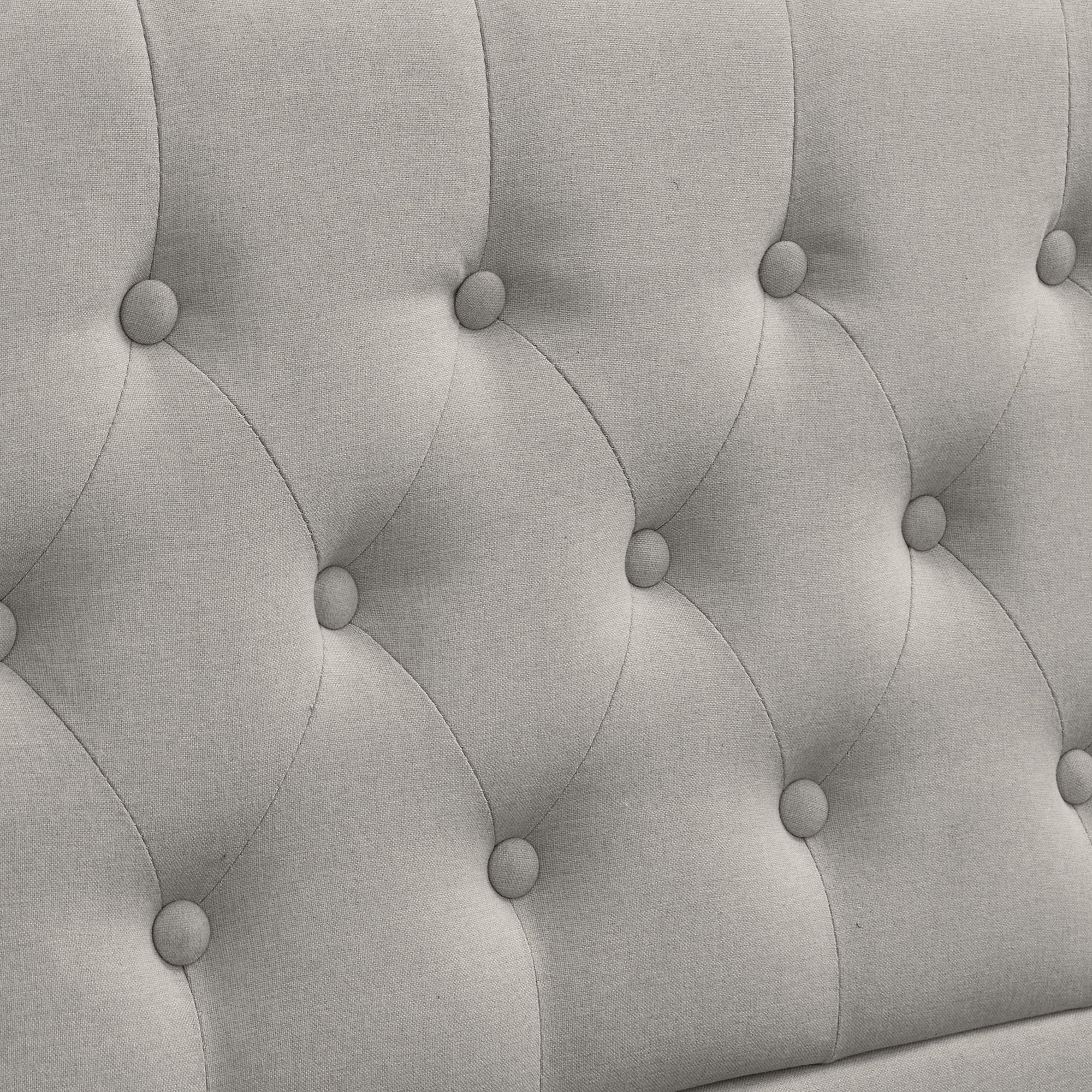 Upholstered Bed 140x190cm Hydraulic Storage Studded - Cotton-Linen - Image 10