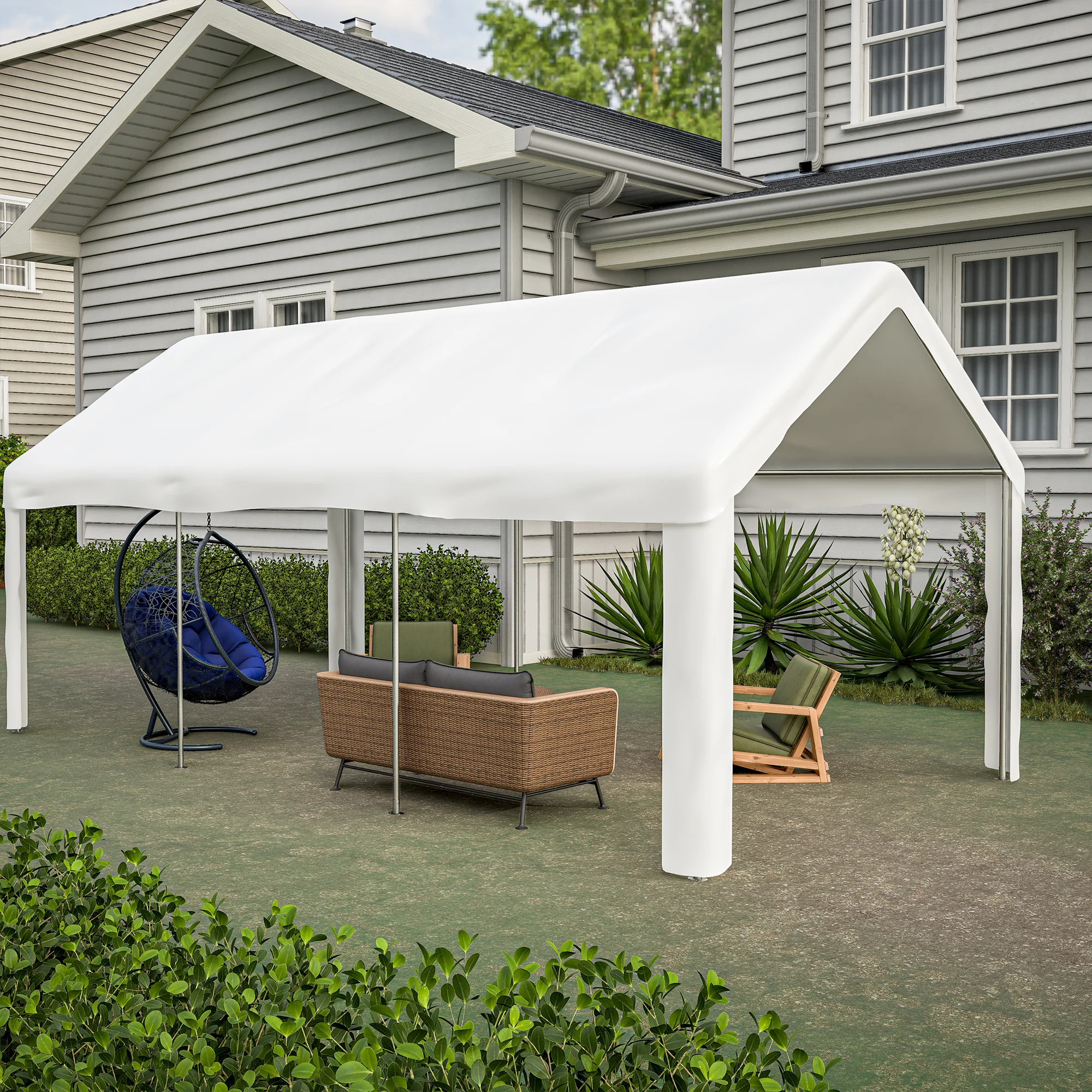 Vehicle Tent Garage 3x6m Double Roller Doors Weatherproof - Image 8