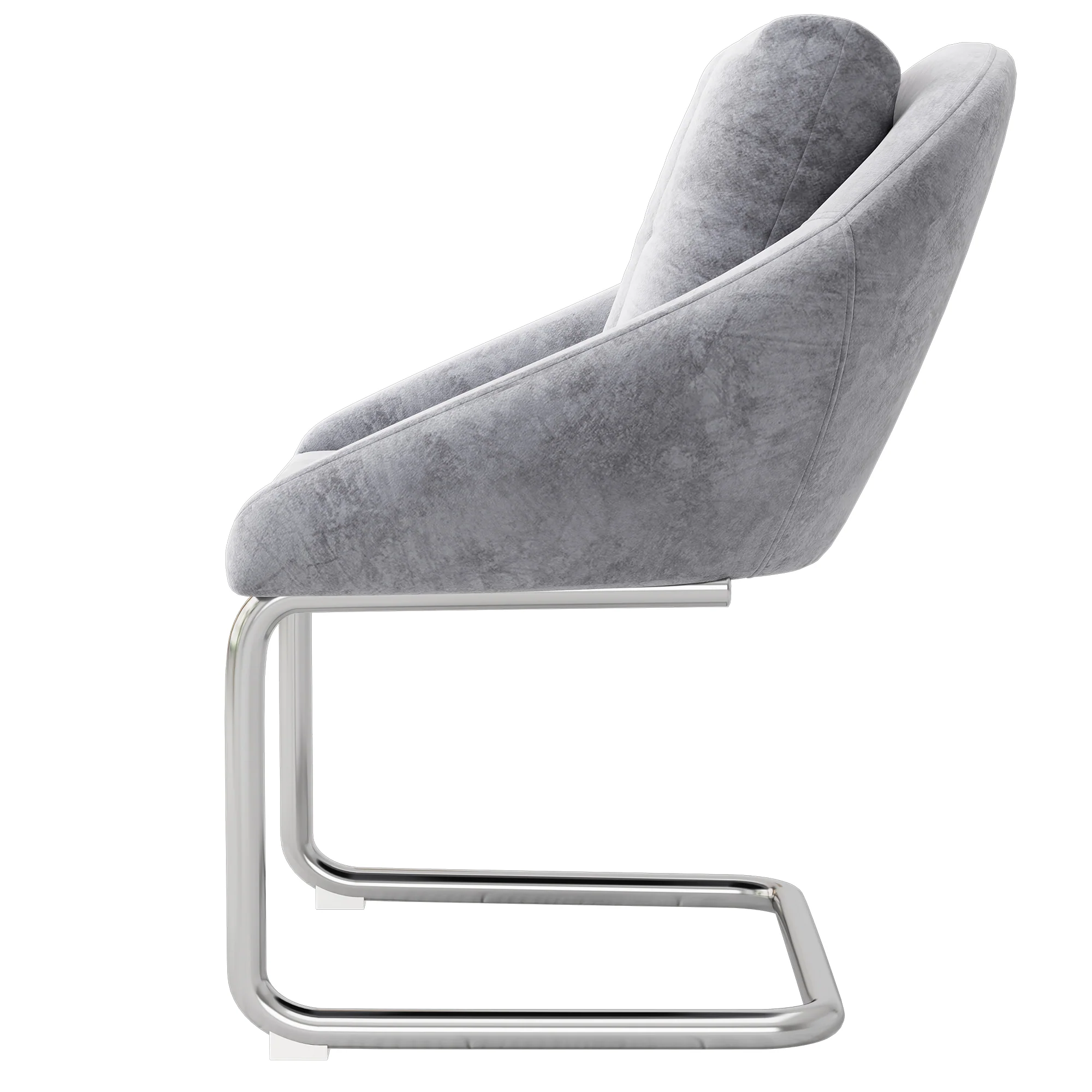 Velvet Dining Chair Set of 2 Swivel Cushions Curved Legs - Grey - Image 10