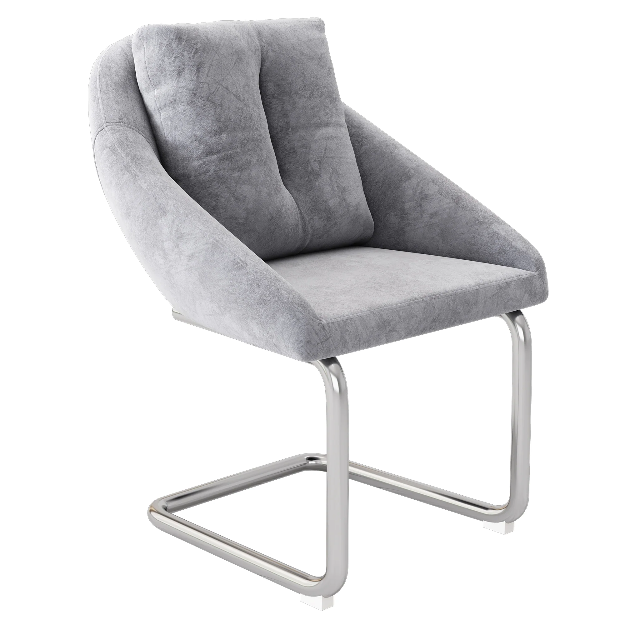 Velvet Dining Chair Set of 2 Swivel Cushions Curved Legs - Grey - Image 8