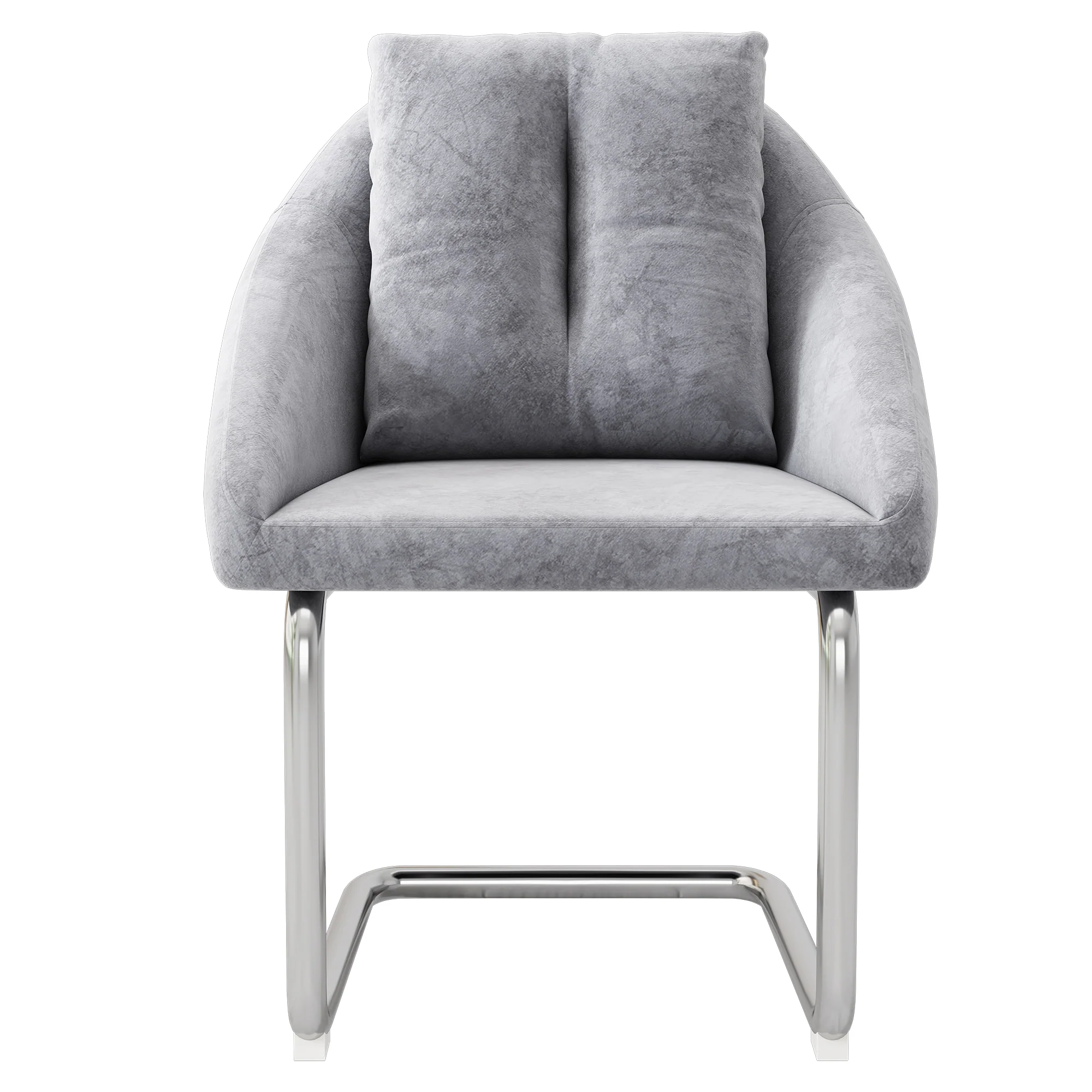 Velvet Dining Chair Set of 2 Swivel Cushions Curved Legs - Grey - Image 9