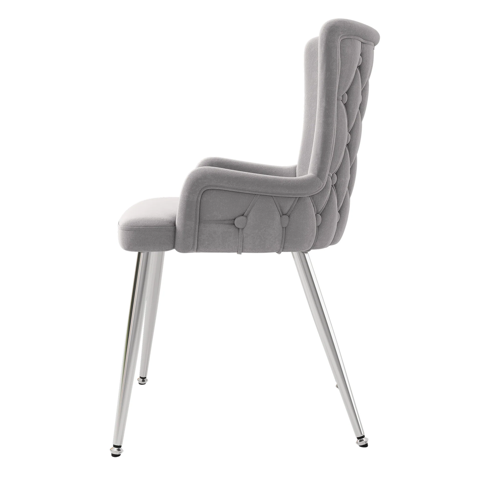 Velvet Dining Chair Set of 4 with Metal Legs Grey - Image 10