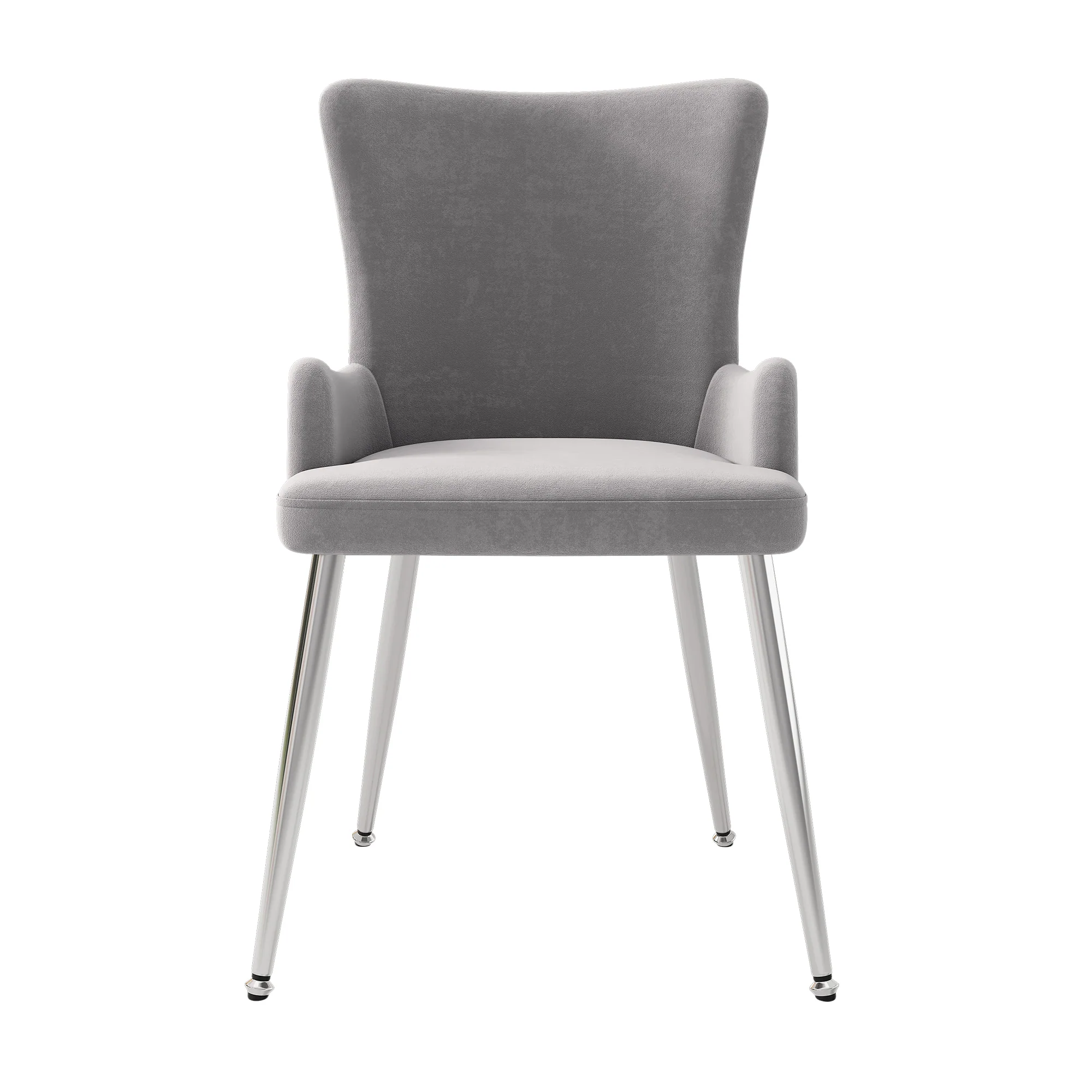 Velvet Dining Chair Set of 4 with Metal Legs Grey - Image 7