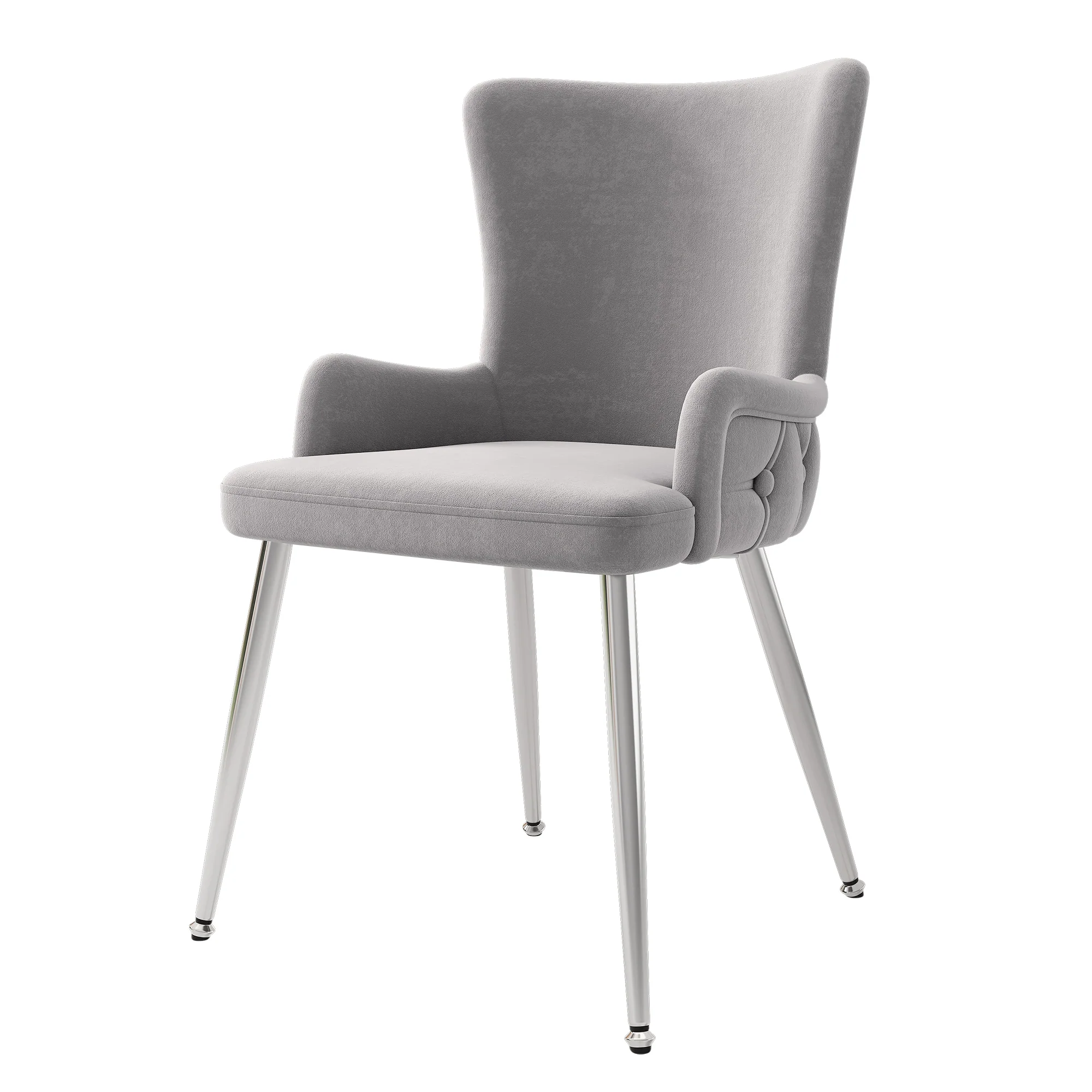Velvet Dining Chair Set of 4 with Metal Legs Grey - Image 8