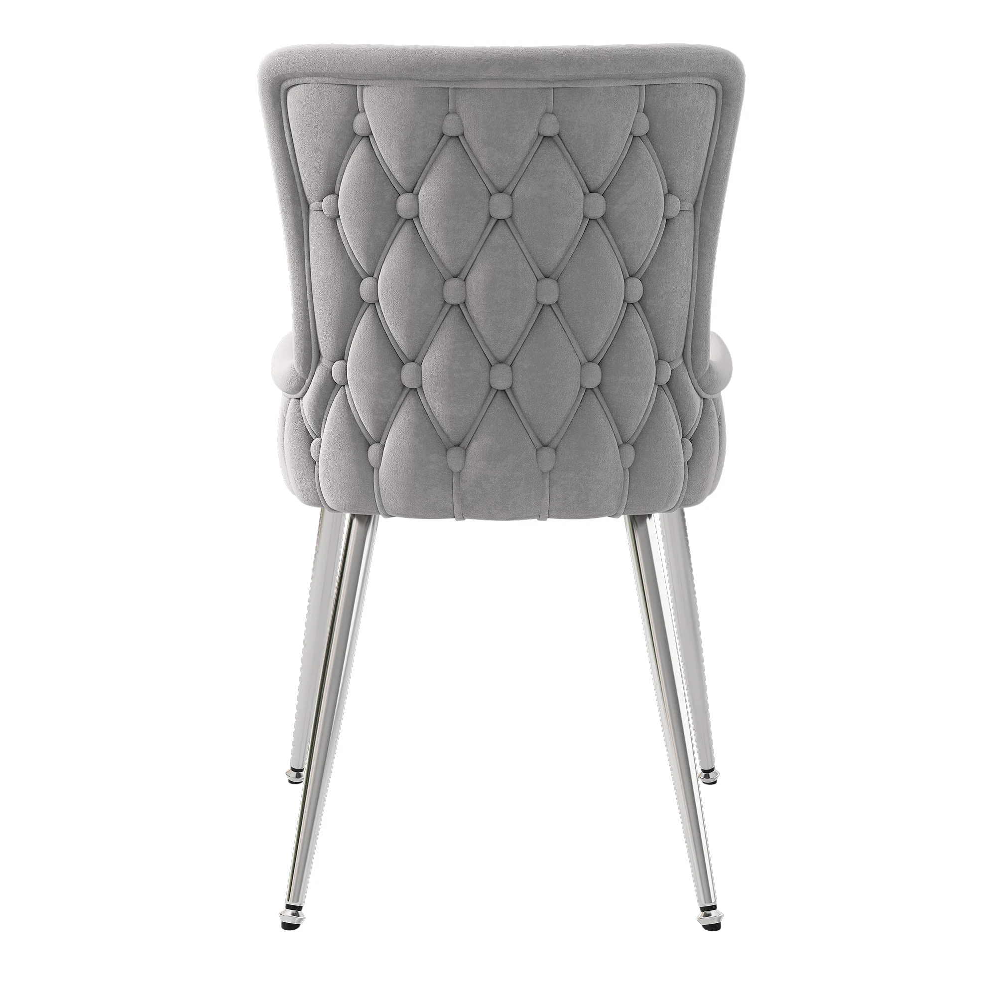 Velvet Dining Chair Set of 4 with Metal Legs Grey - Image 9