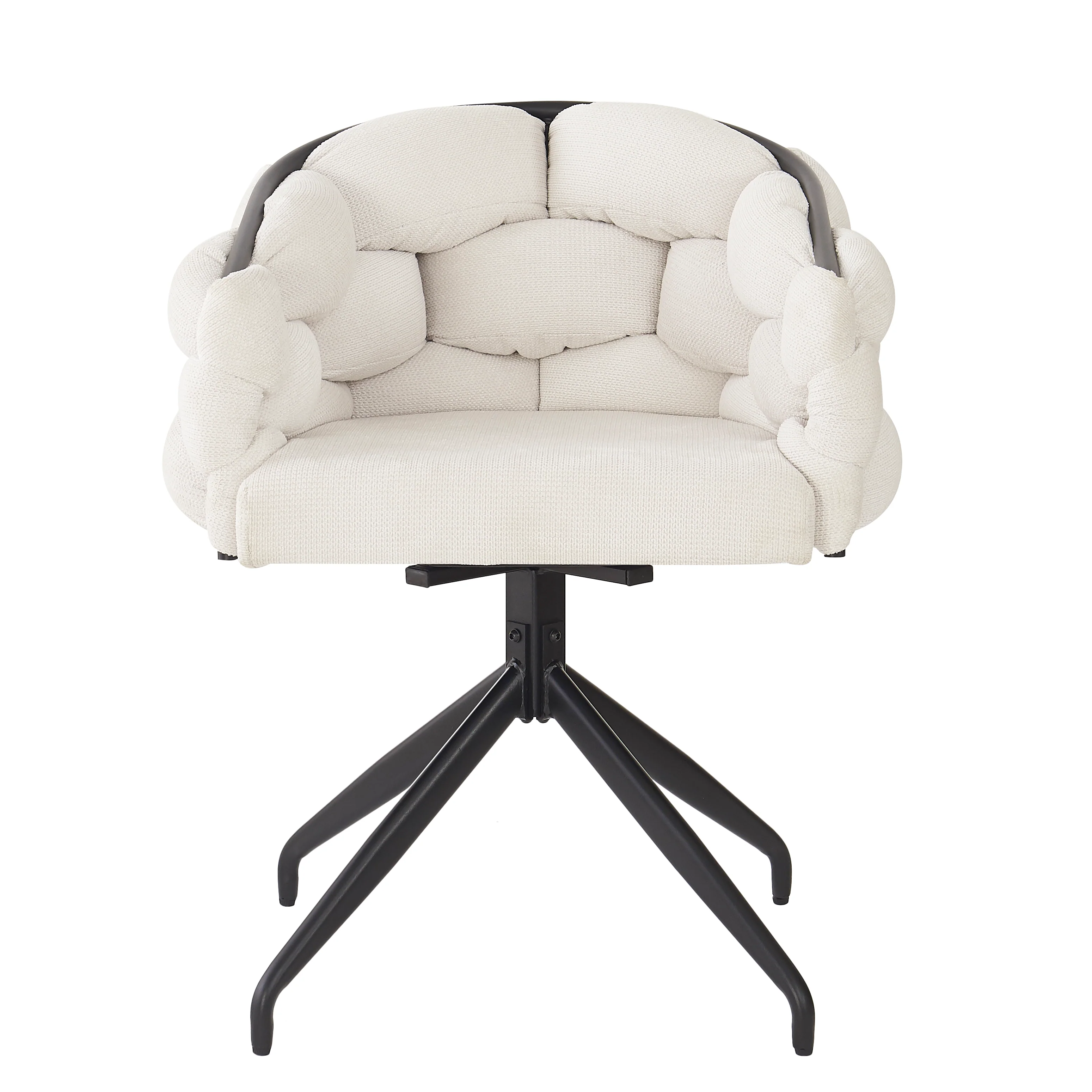 Velvet Swivel Chairs (2 Pcs) 360° Rotatable Ergonomic - Beige - Image 10