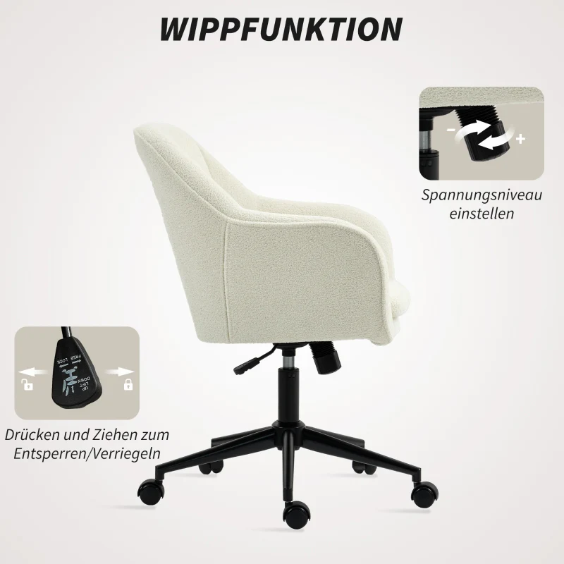 Velvet Vanity Chair Curved Backrest - Beige - Image 5