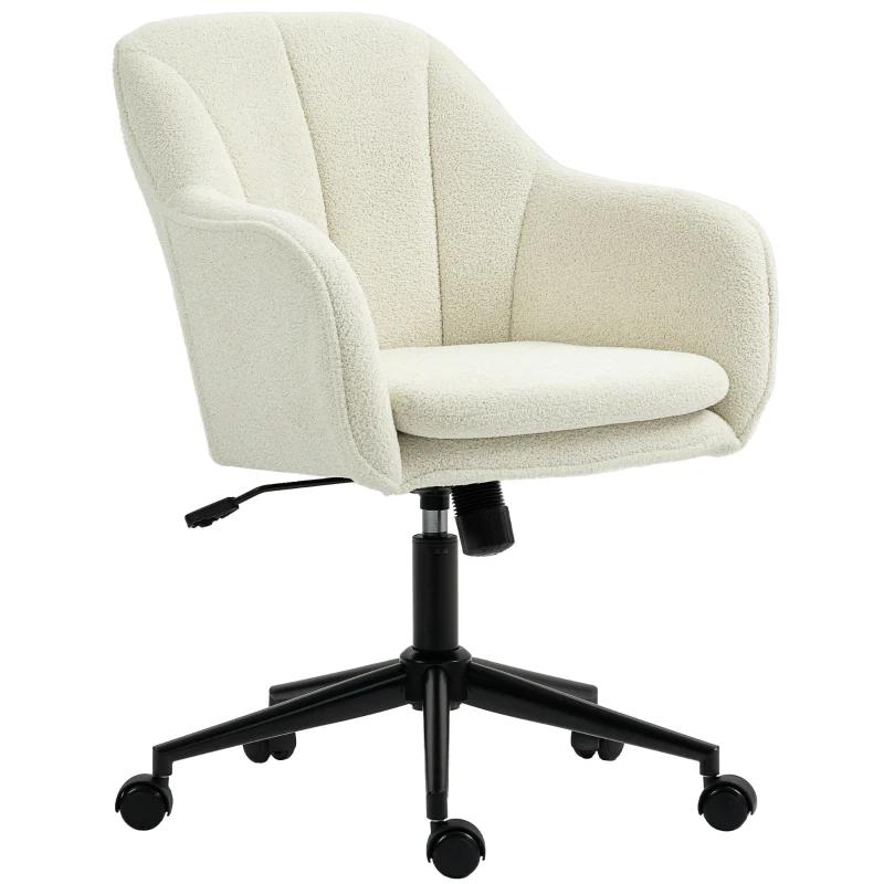 Velvet Vanity Chair Curved Backrest - Beige - Image 8