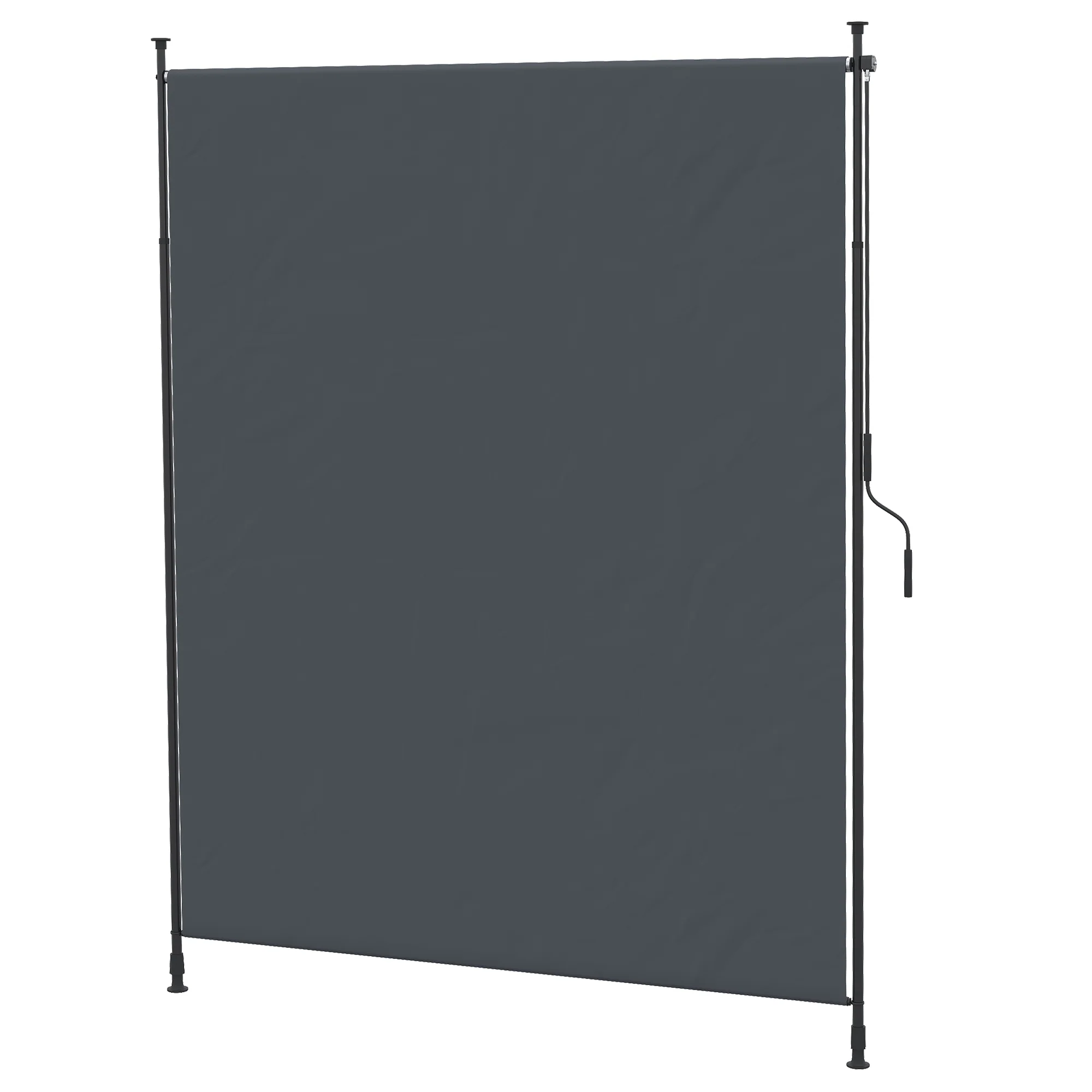 Vertical Awning 200 x 292 cm Retractable Adjustable Sunshade, Grey Aluminum