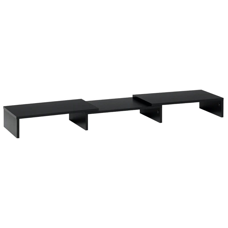 Vinsetto Monitor Stand, Dual Screen Riser Adjustable, Black